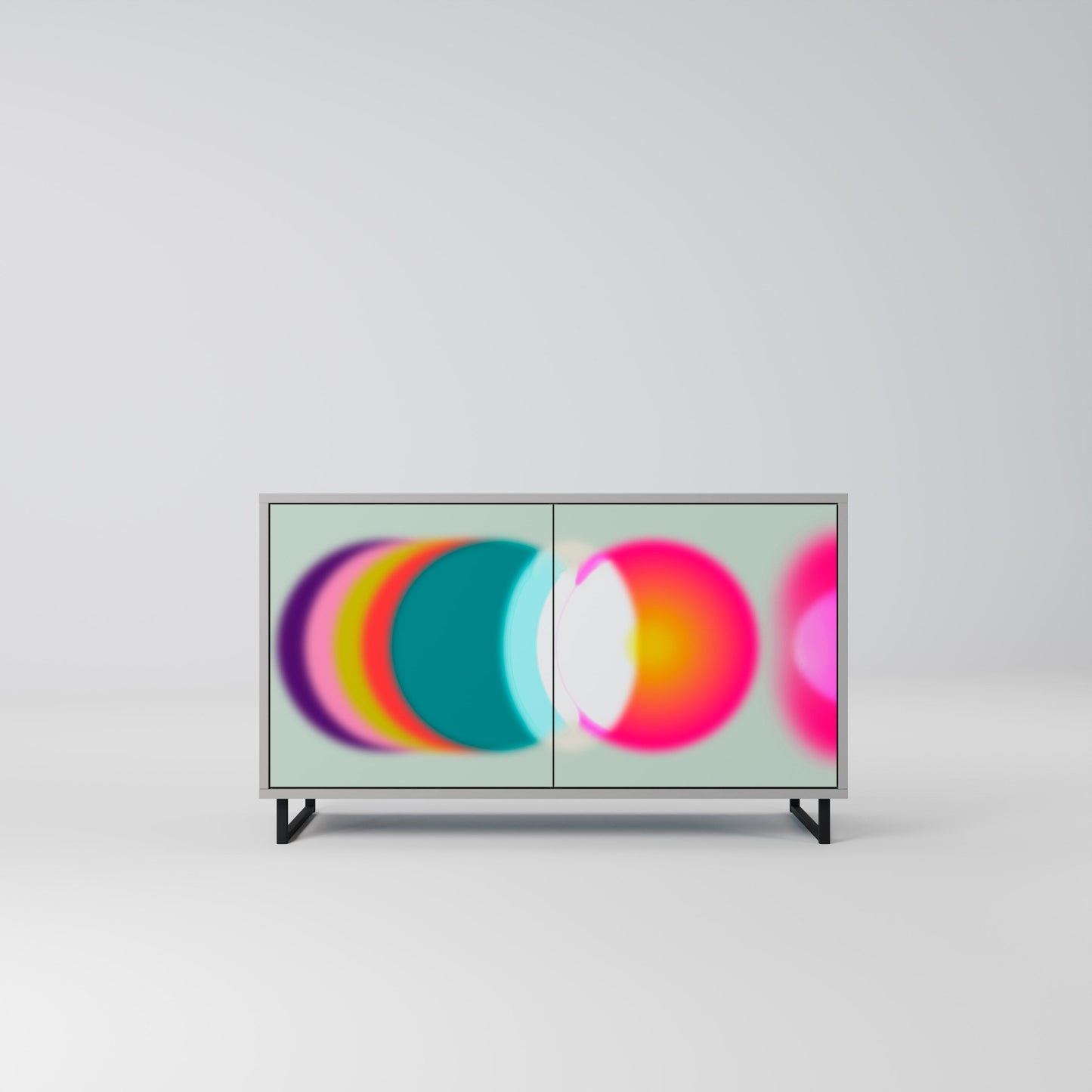 SYMPHONY OF COLORS 2-Door Sideboard in Grey Finish