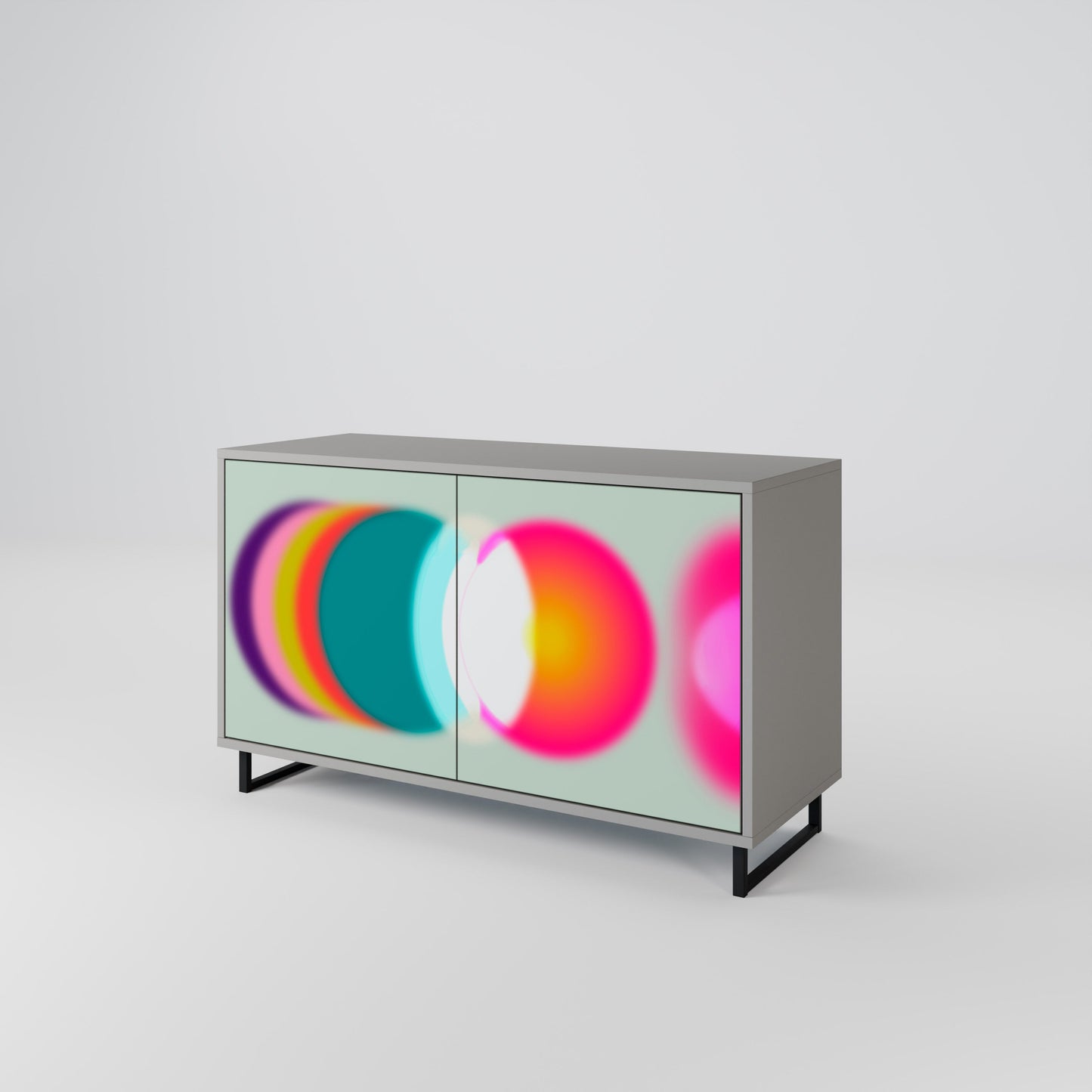 SYMPHONY OF COLORS 2-Door Sideboard in Grey Finish