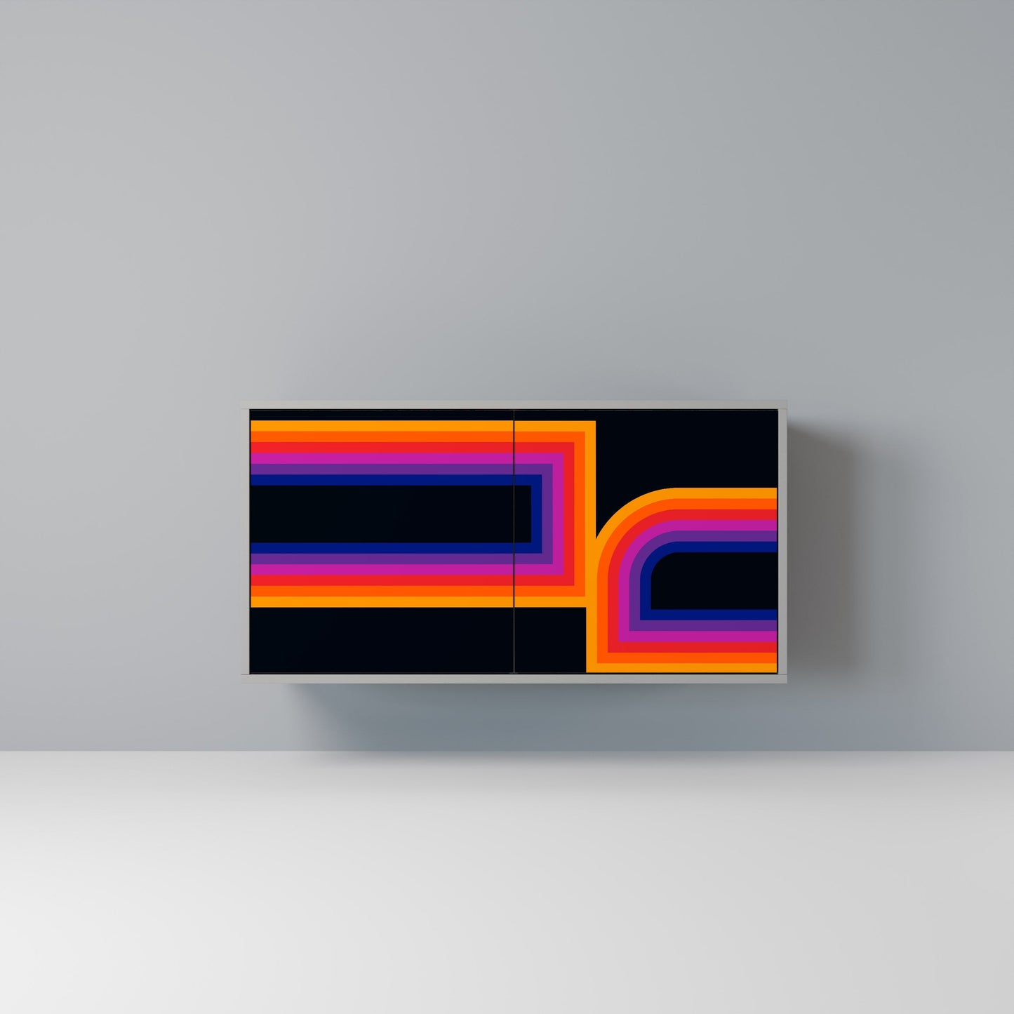 Credenza a 2 ante BLINDED BY THE LIGHTS in finitura grigia