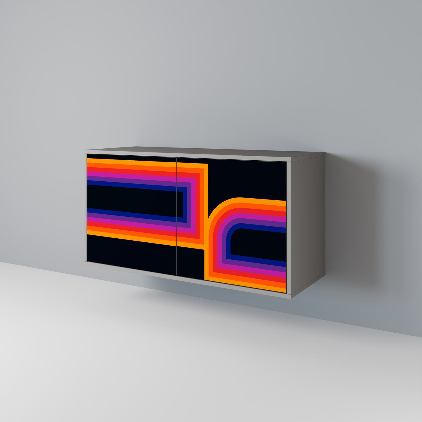 Credenza a 2 ante BLINDED BY THE LIGHTS in finitura grigia