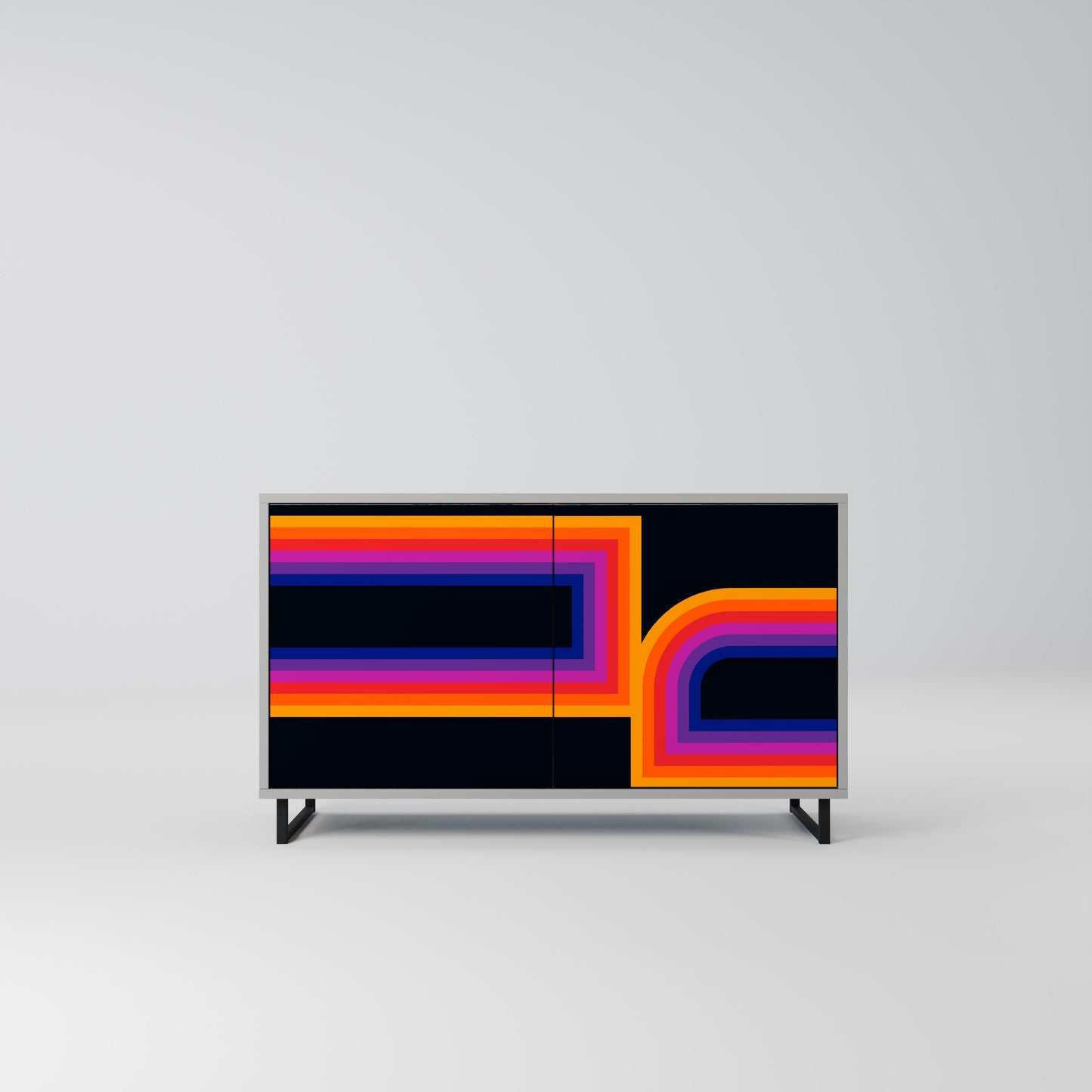 Credenza a 2 ante BLINDED BY THE LIGHTS in finitura grigia