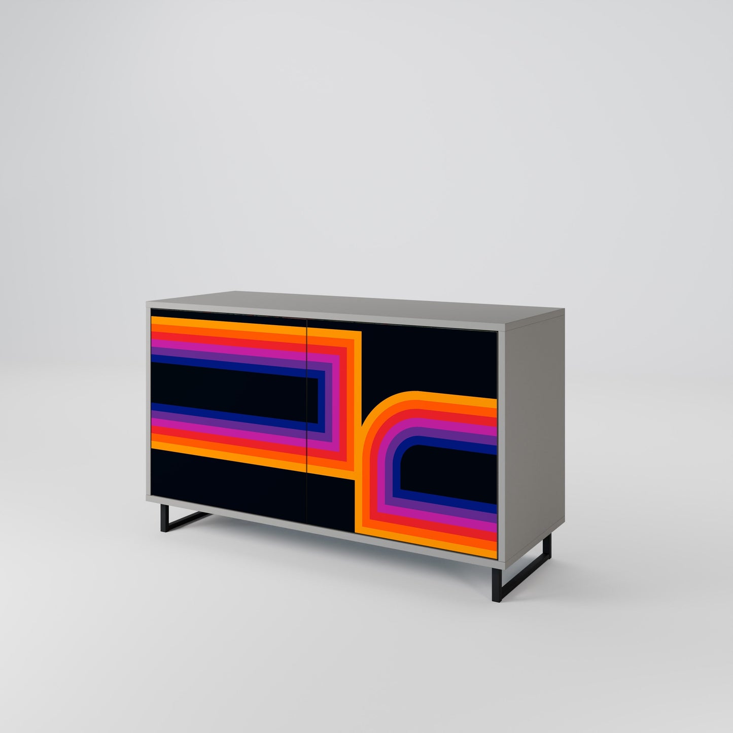 Credenza a 2 ante BLINDED BY THE LIGHTS in finitura grigia