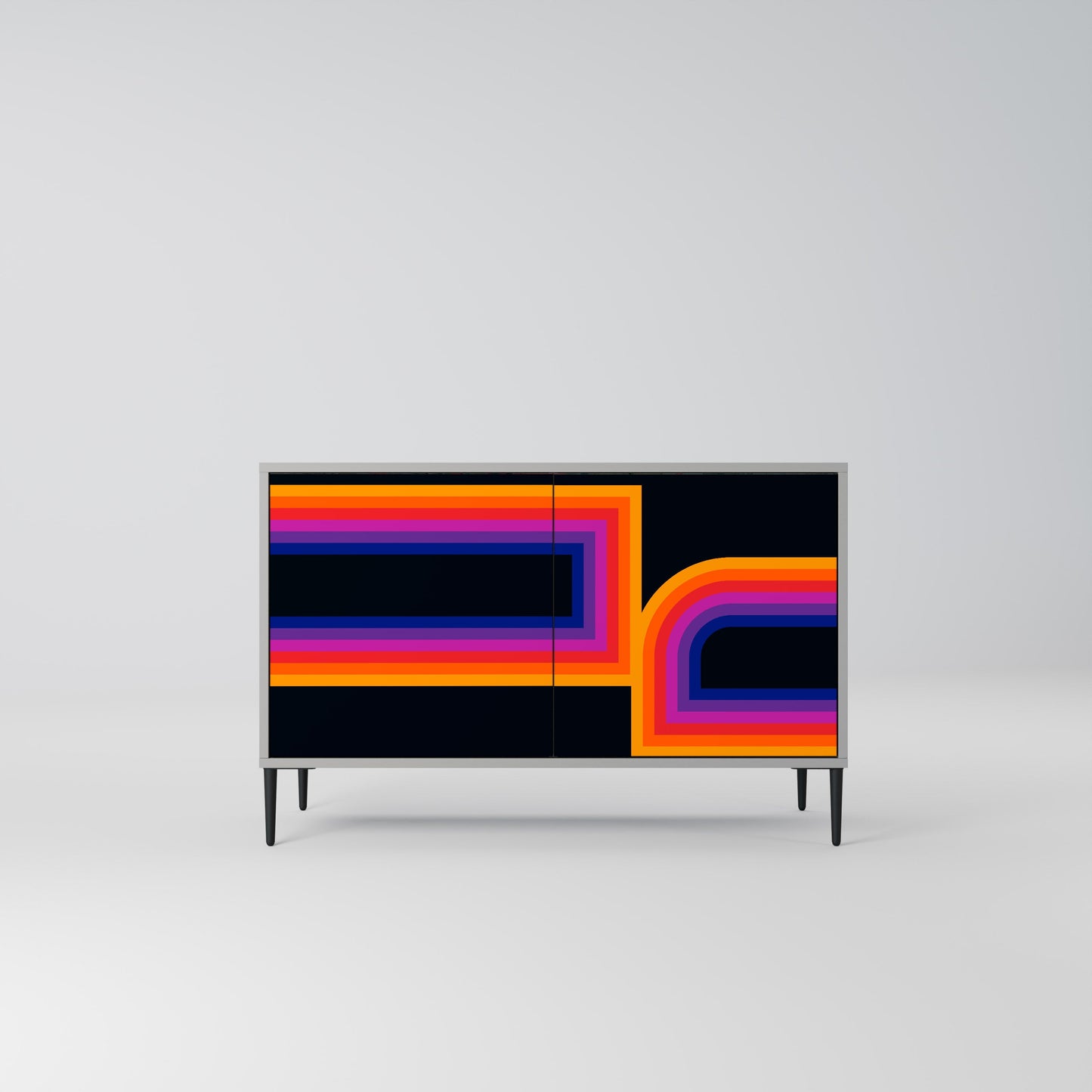 Credenza a 2 ante BLINDED BY THE LIGHTS in finitura grigia