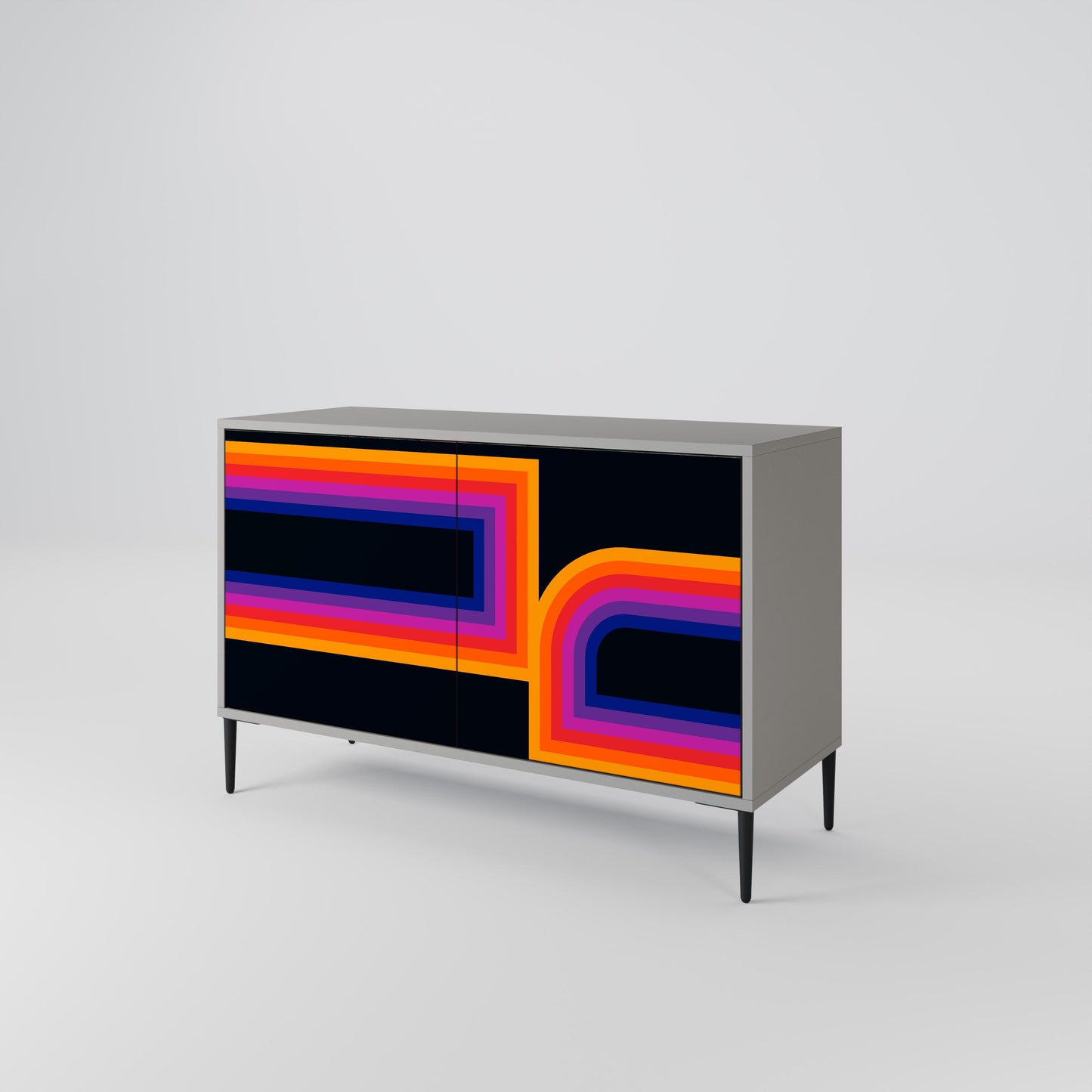 Credenza a 2 ante BLINDED BY THE LIGHTS in finitura grigia