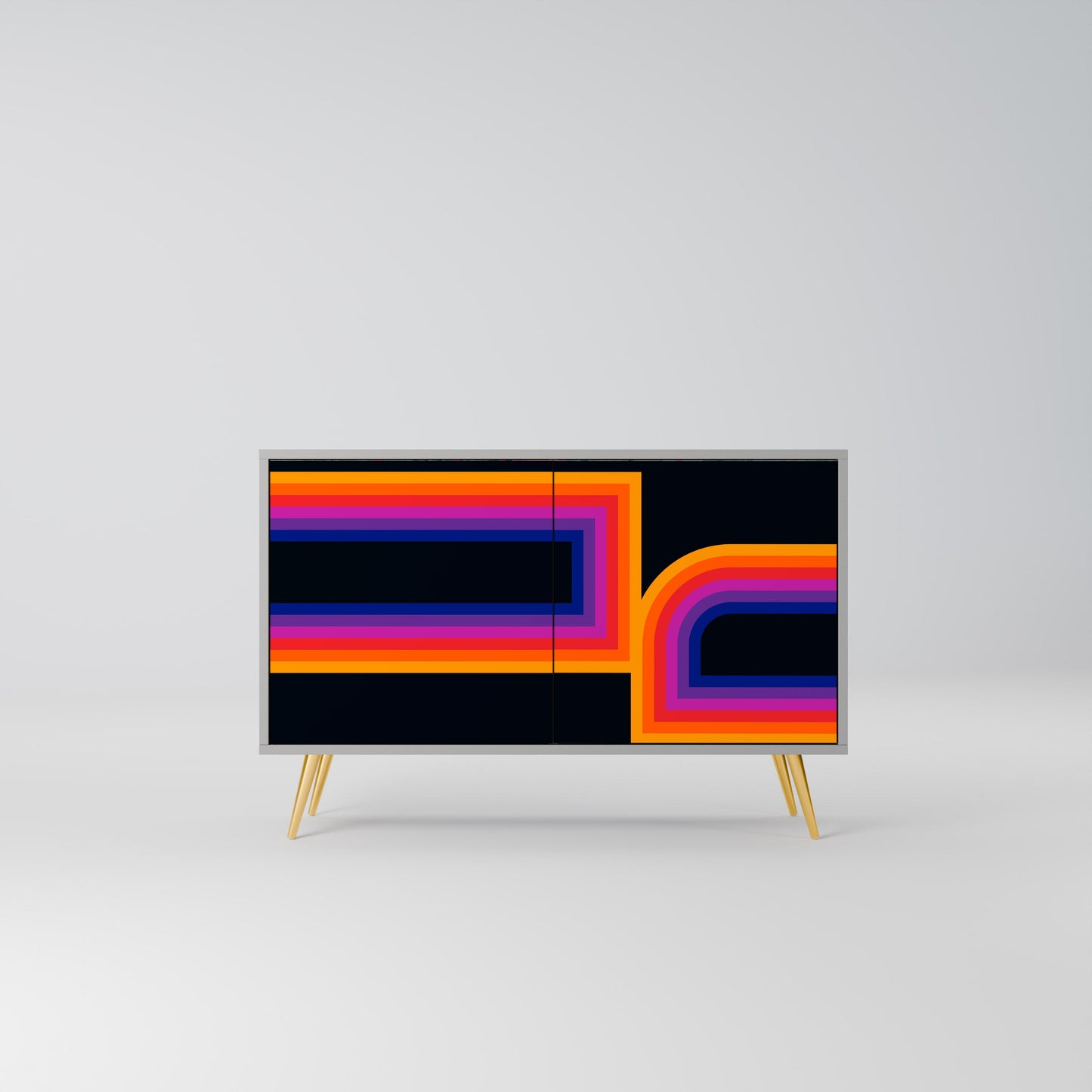 Credenza a 2 ante BLINDED BY THE LIGHTS in finitura grigia