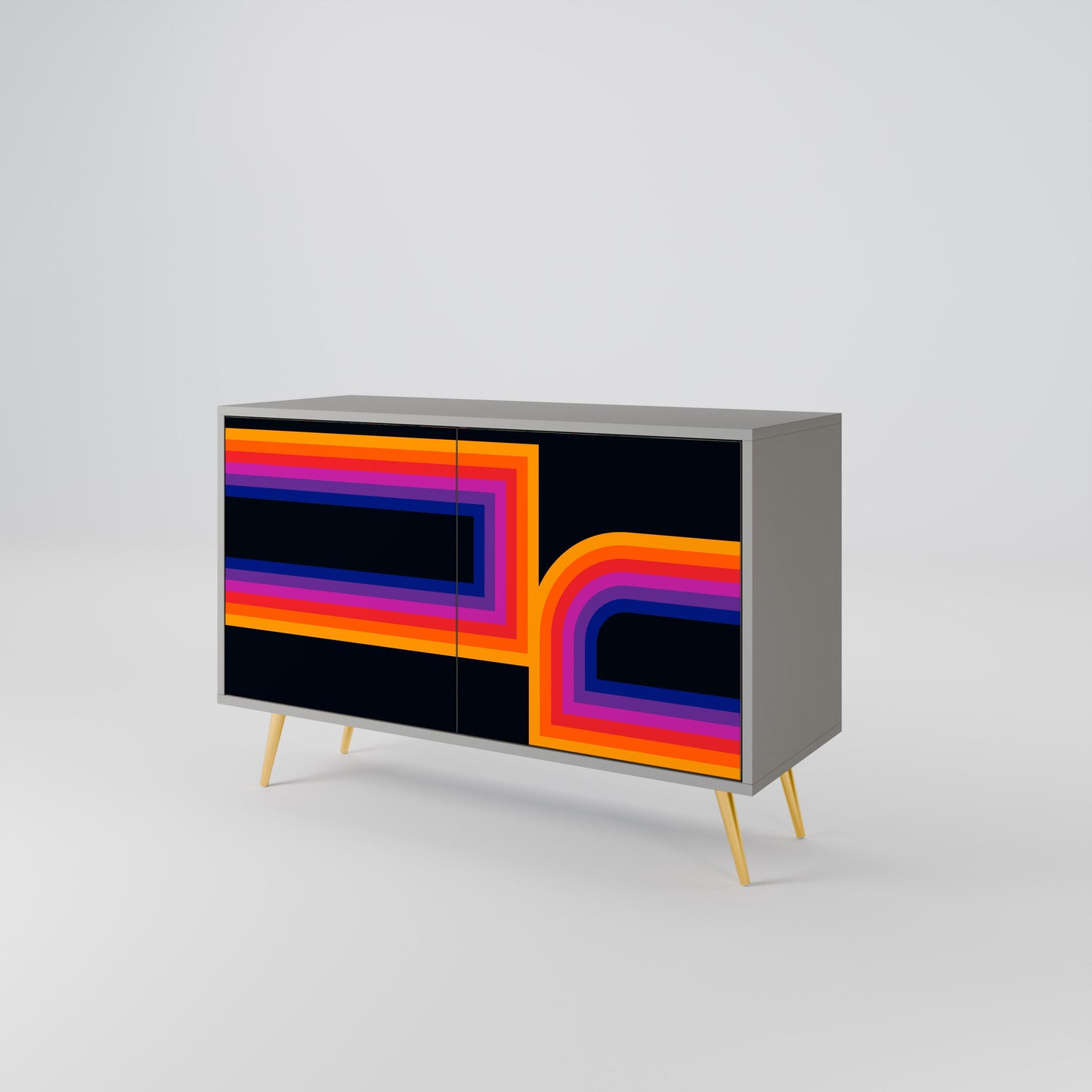 Credenza a 2 ante BLINDED BY THE LIGHTS in finitura grigia