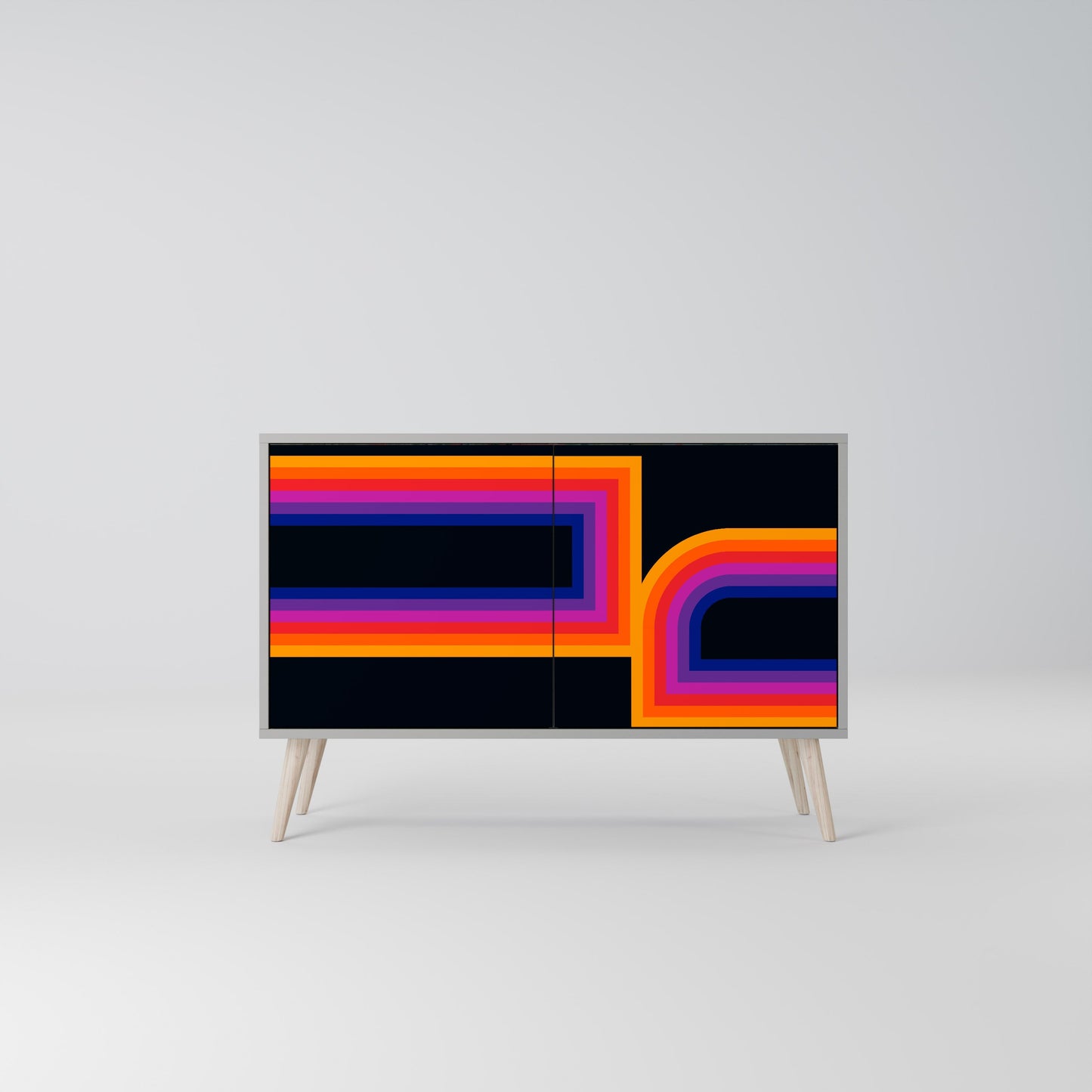 Credenza a 2 ante BLINDED BY THE LIGHTS in finitura grigia