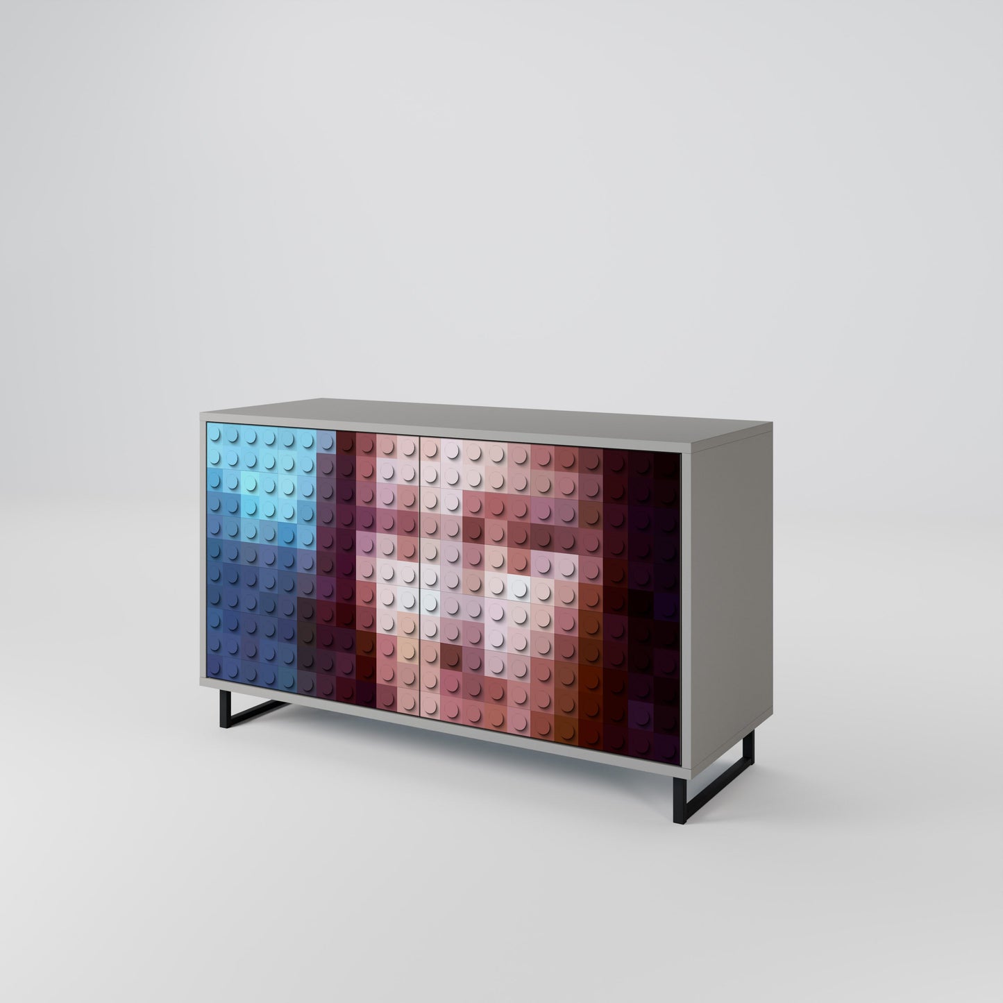CONSTRUCTIVE ART 2-Door Sideboard in Grey Finish