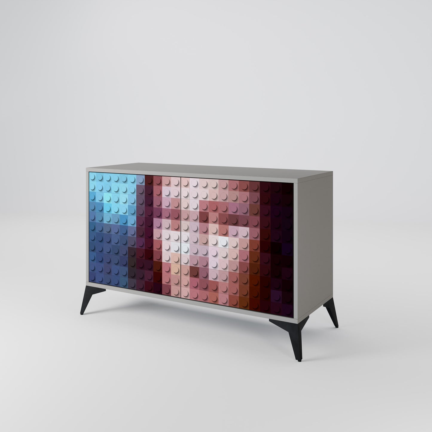 CONSTRUCTIVE ART 2-Door Sideboard in Grey Finish
