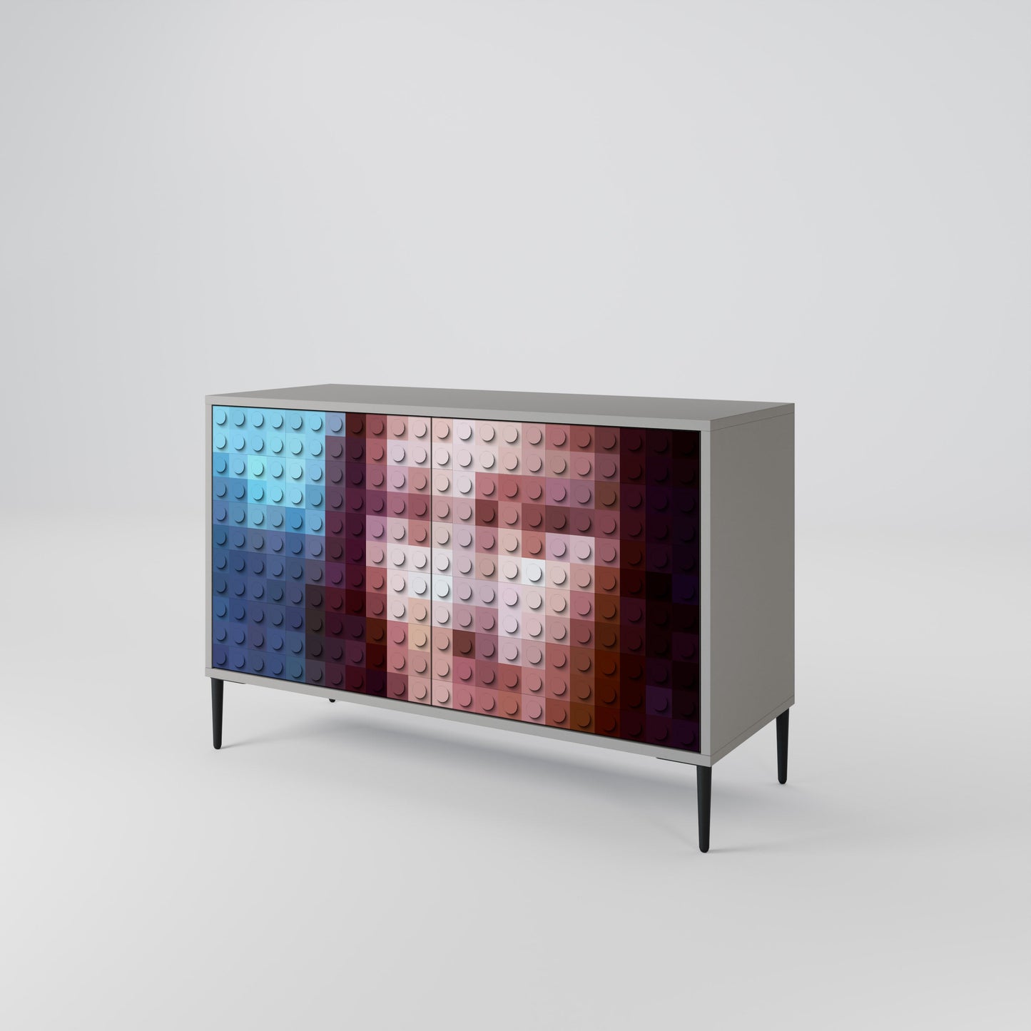 CONSTRUCTIVE ART 2-Door Sideboard in Grey Finish