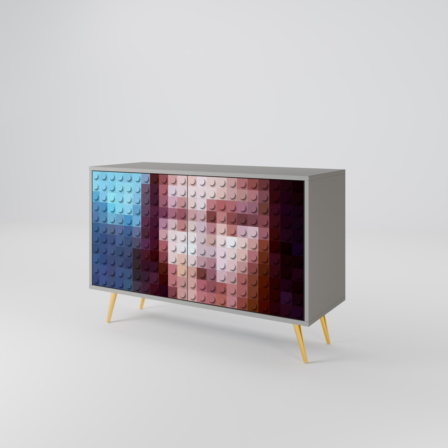 CONSTRUCTIVE ART 2-Door Sideboard in Grey Finish