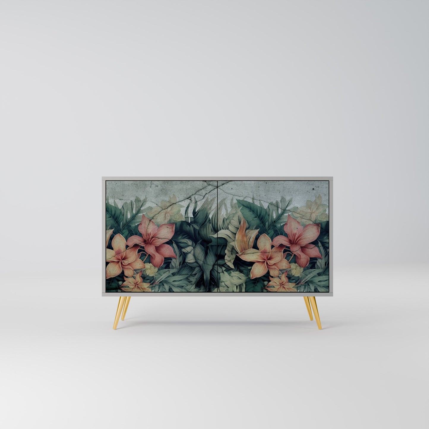 HEAVENLY BLOOM 2-Door Sideboard in Grey Finish