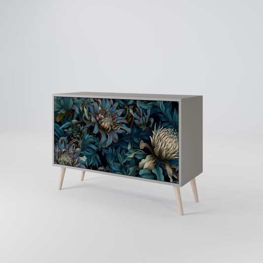 TWILIGHT BLOOM 2-Door Sideboard in Grey Finish