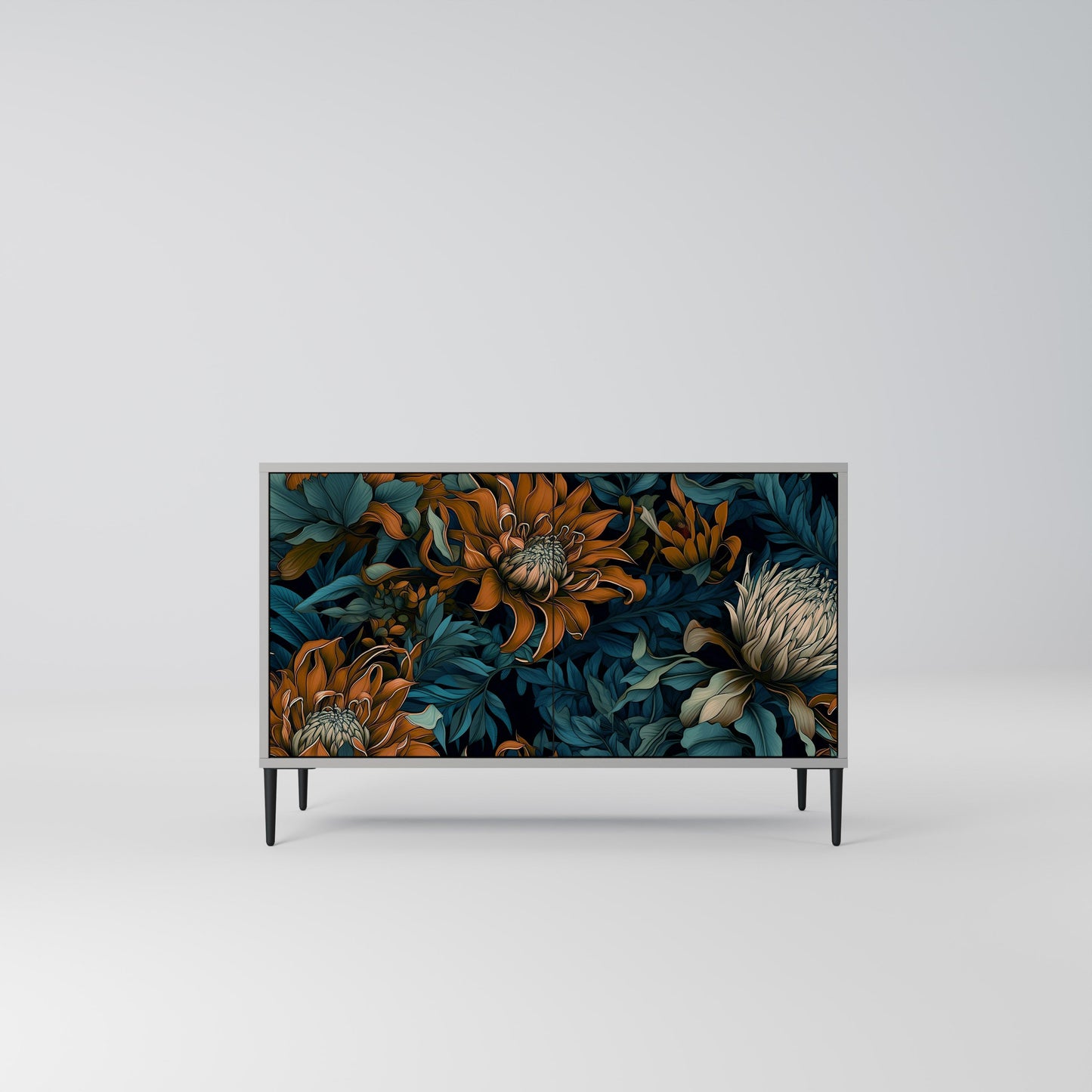 MORNING BLOOM 2-Door Sideboard in Grey Finish