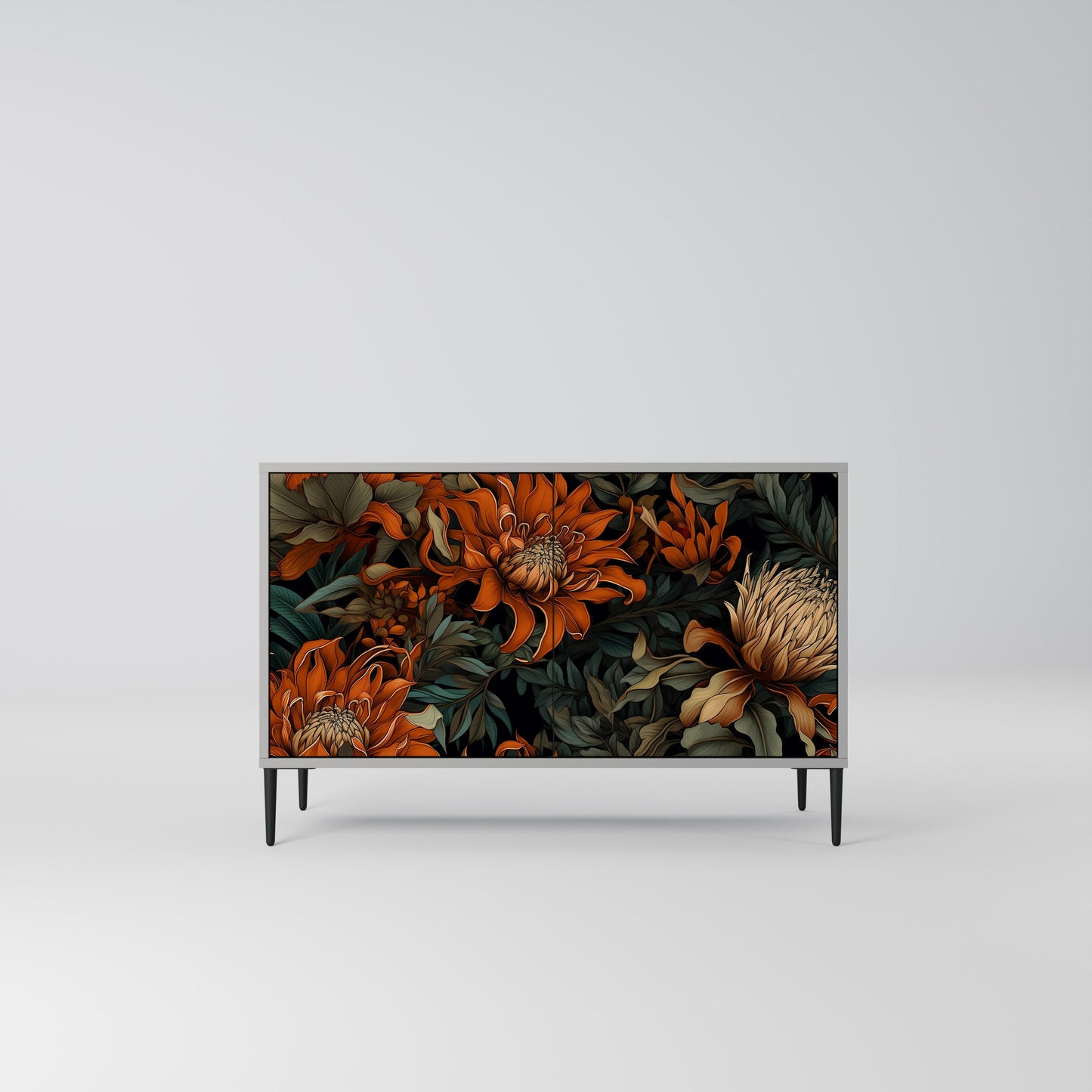 Credenza a 2 ante DAWN BLOOM in finitura grigia