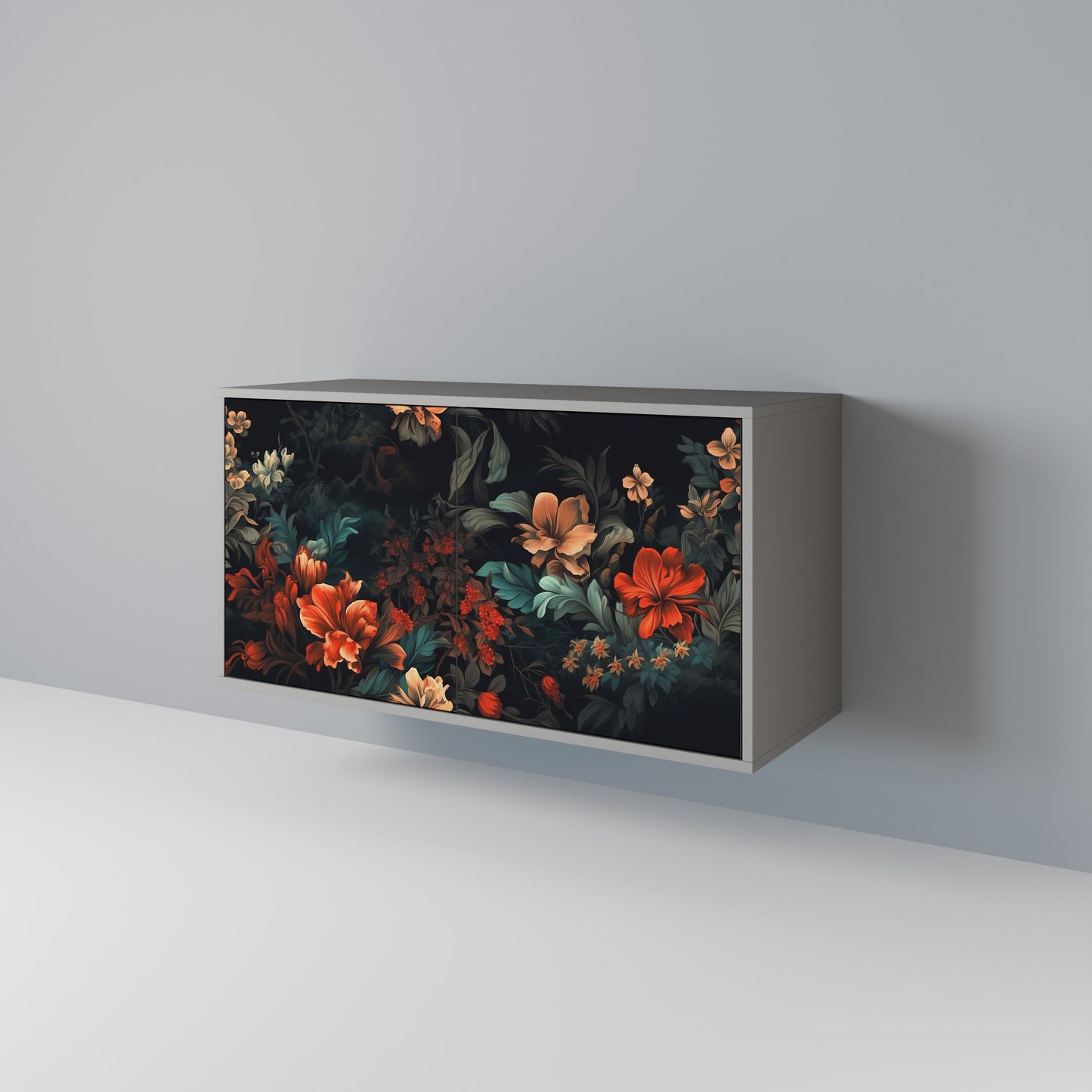 IMAGINARY BLOSSOM 2-Door Sideboard in Grey Finish