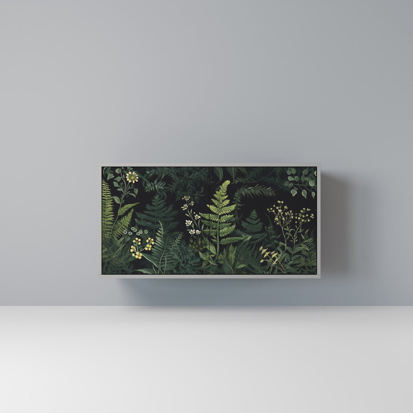 FERN FLOWERS 2-Door Sideboard in Grey Finish