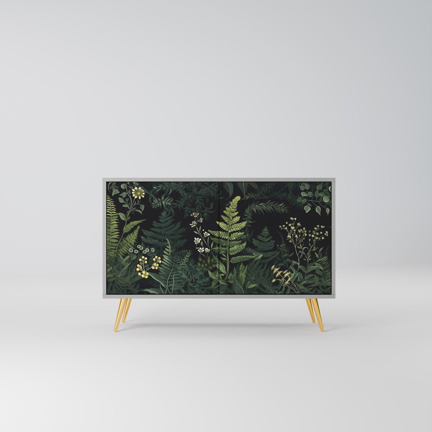 FERN FLOWERS 2-Door Sideboard in Grey Finish