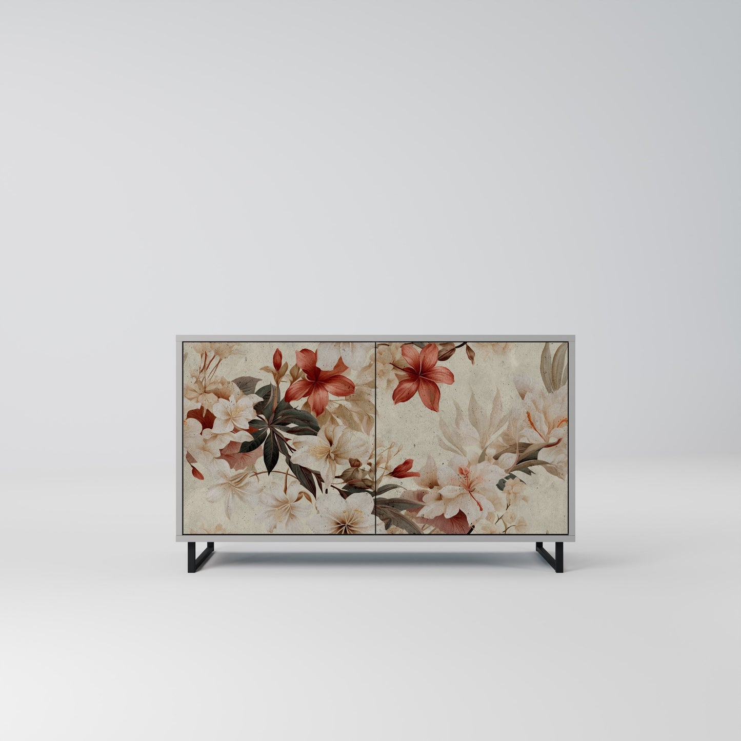 PETAL HARMONY 2-Door Sideboard in Grey Finish