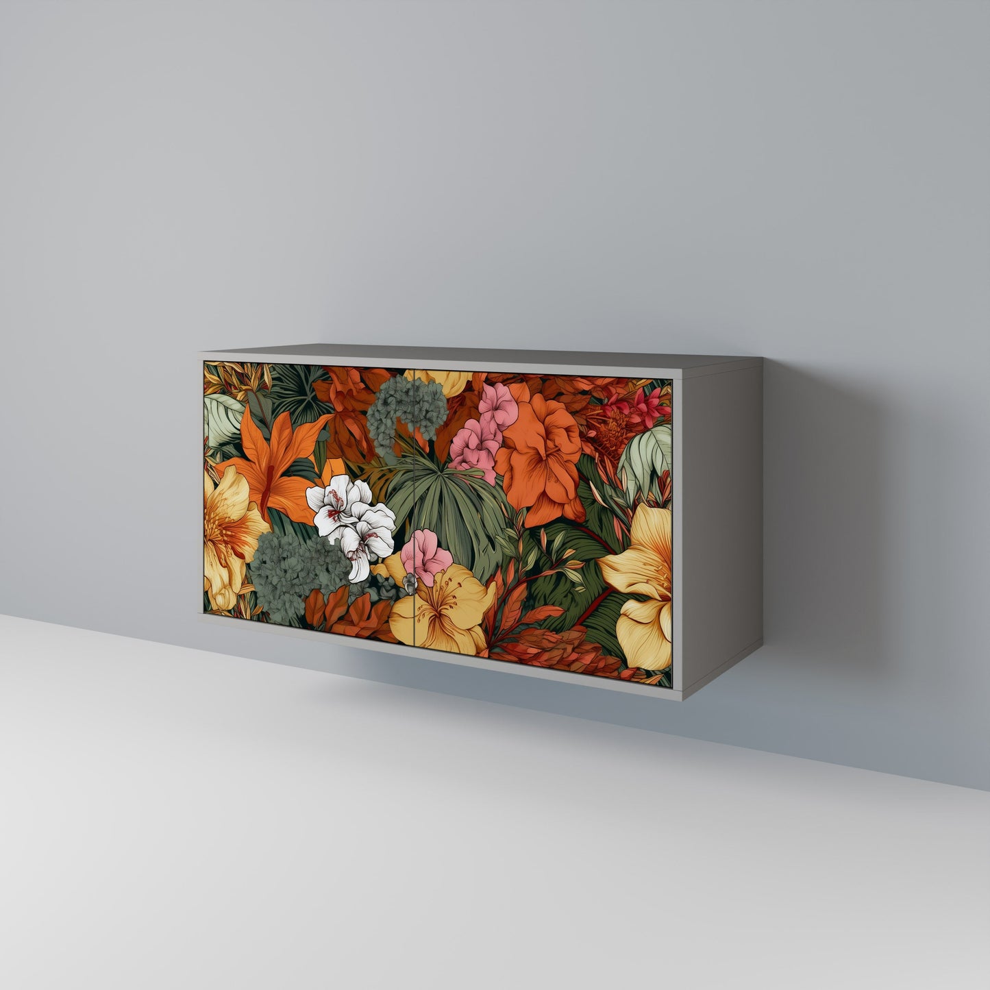 Credenza RADIANT FLORA a 2 ante in finitura grigia