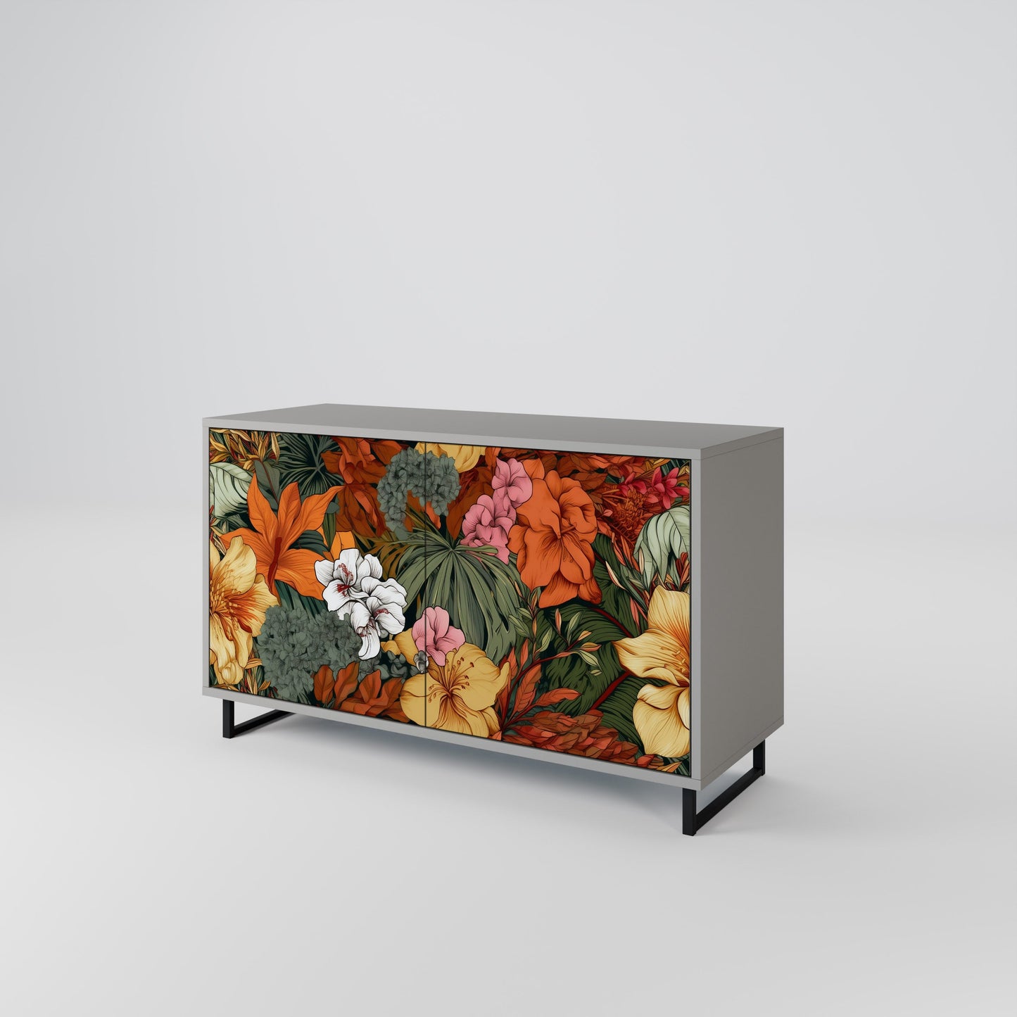 Credenza RADIANT FLORA a 2 ante in finitura grigia