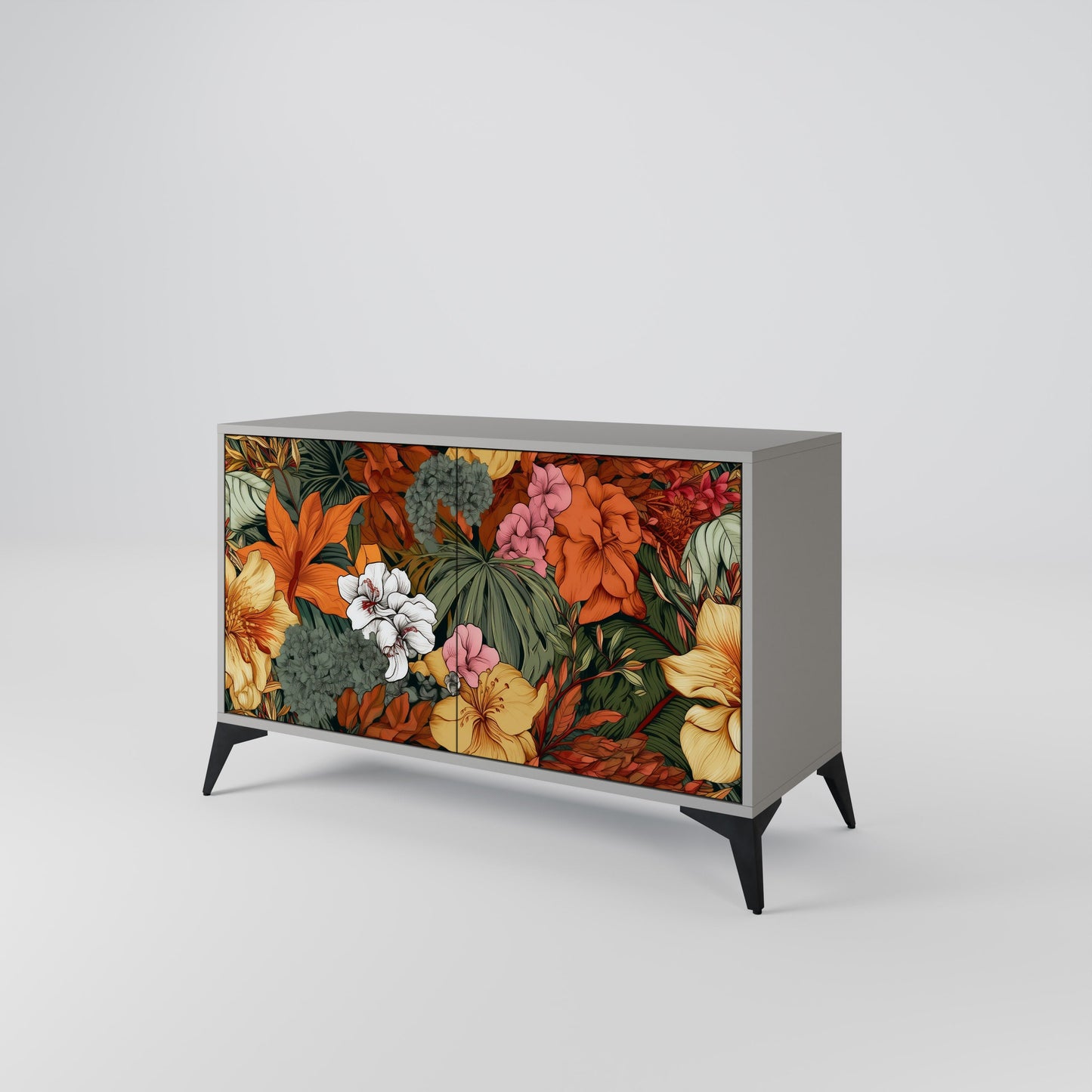 Credenza RADIANT FLORA a 2 ante in finitura grigia