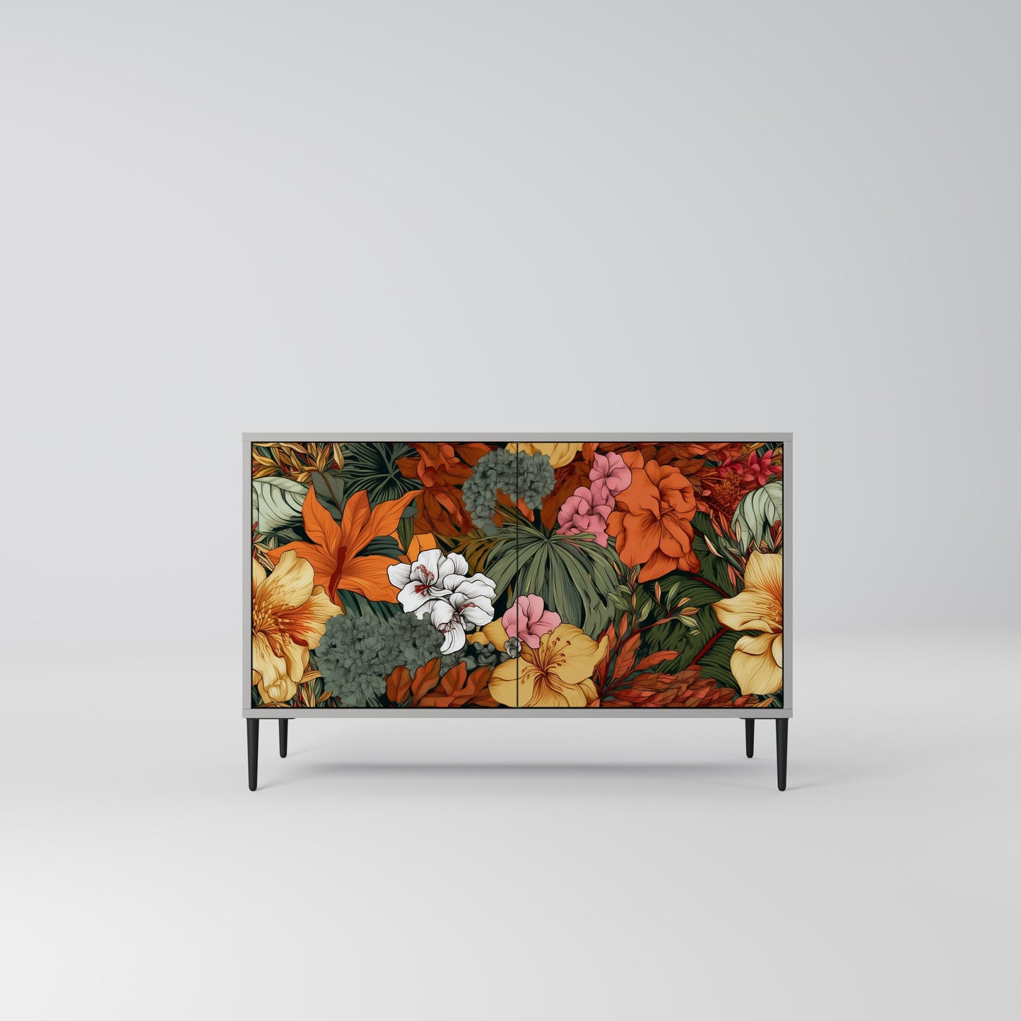 Credenza RADIANT FLORA a 2 ante in finitura grigia