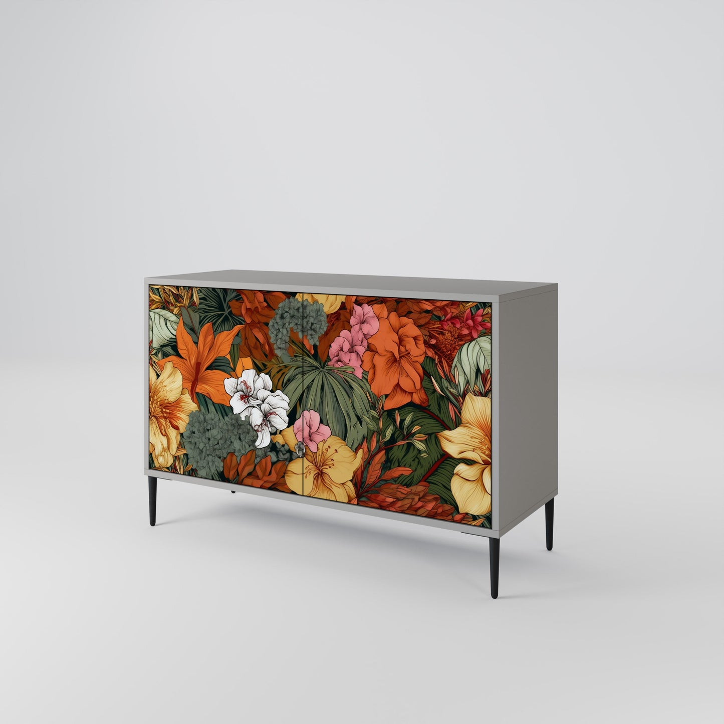 Credenza RADIANT FLORA a 2 ante in finitura grigia