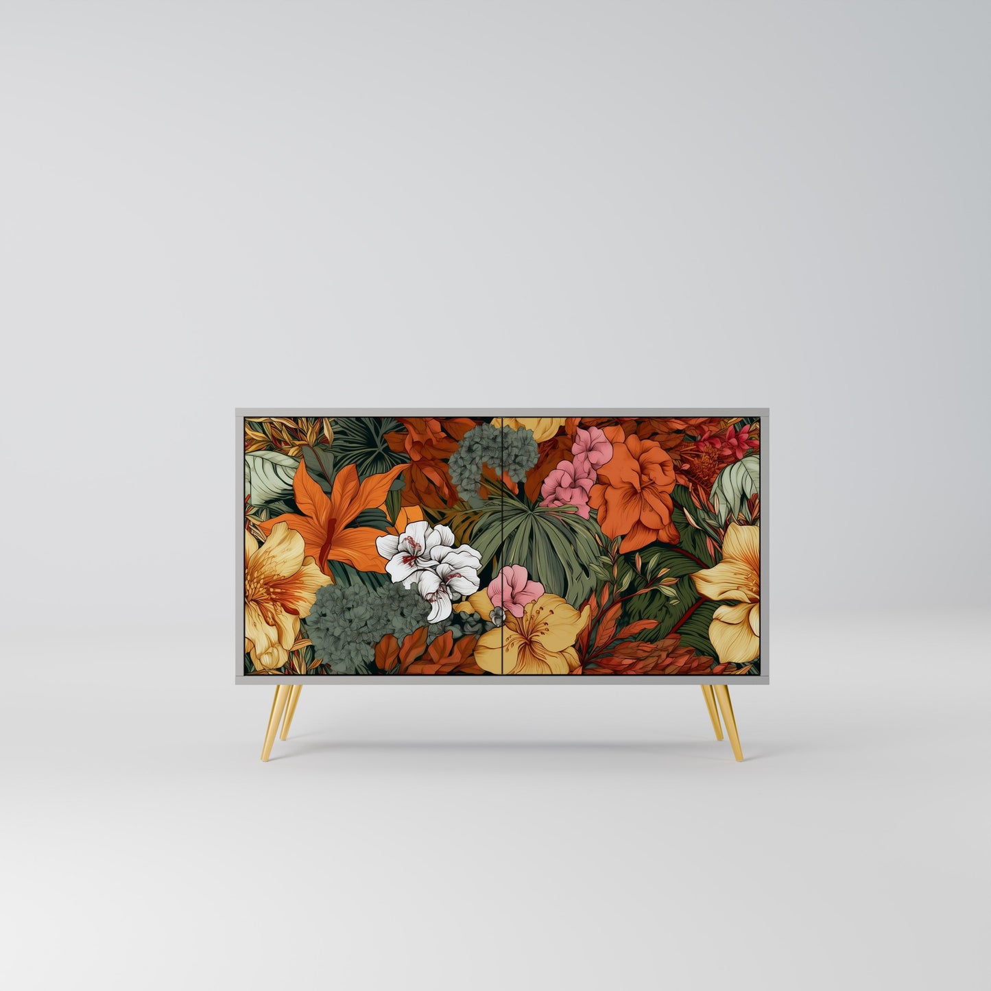 Credenza RADIANT FLORA a 2 ante in finitura grigia