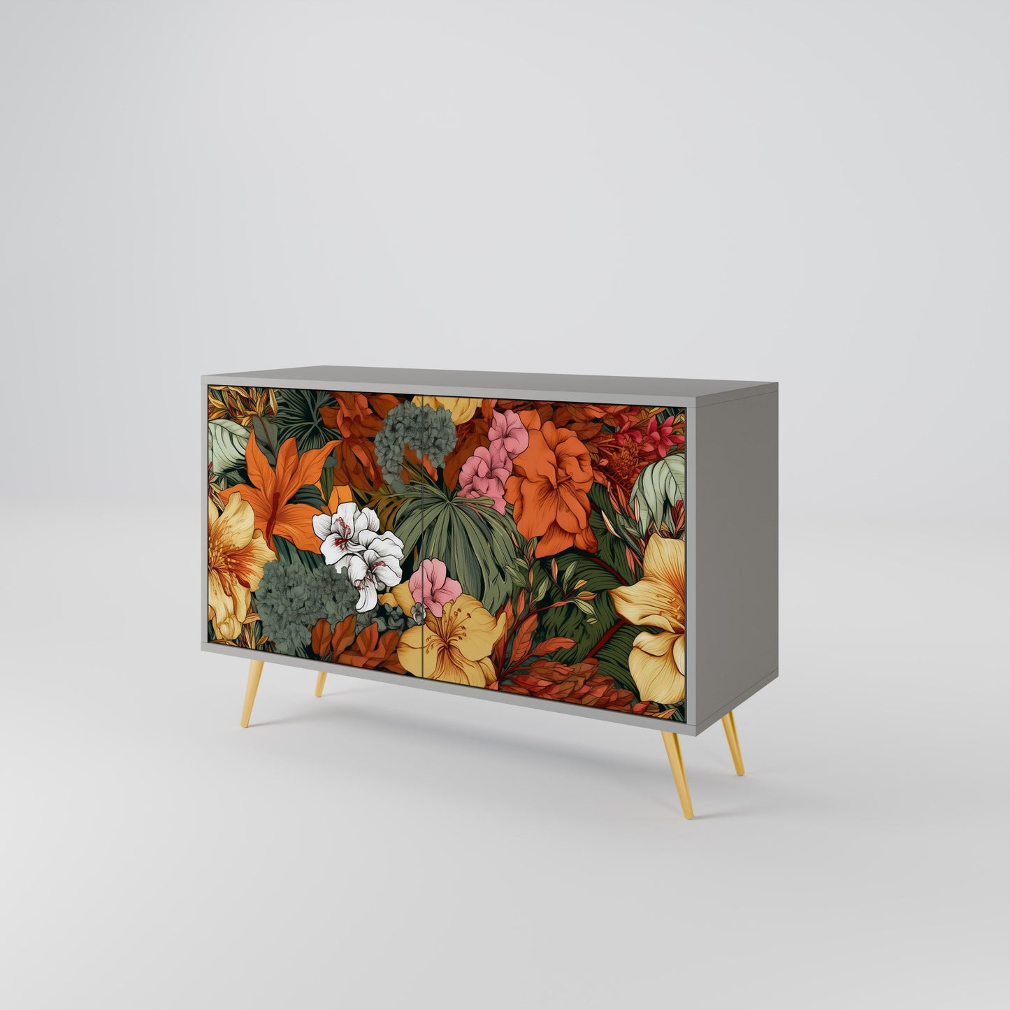 Credenza RADIANT FLORA a 2 ante in finitura grigia