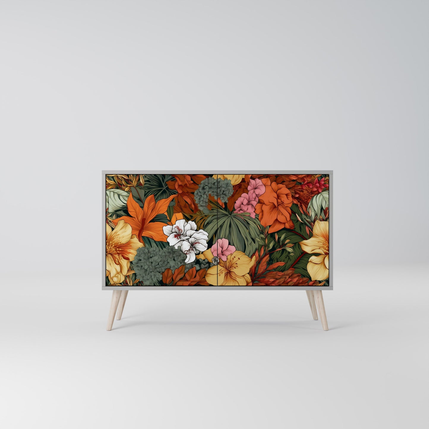 Credenza RADIANT FLORA a 2 ante in finitura grigia