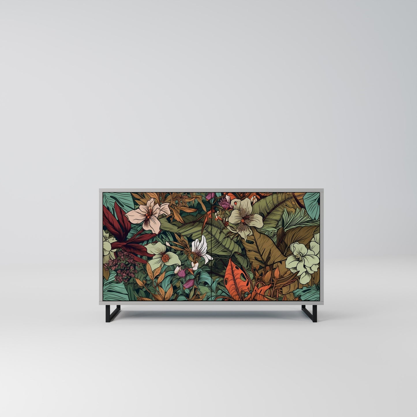 BOTANICAL EMERGENCE 2-Door Sideboard in Grey Finish