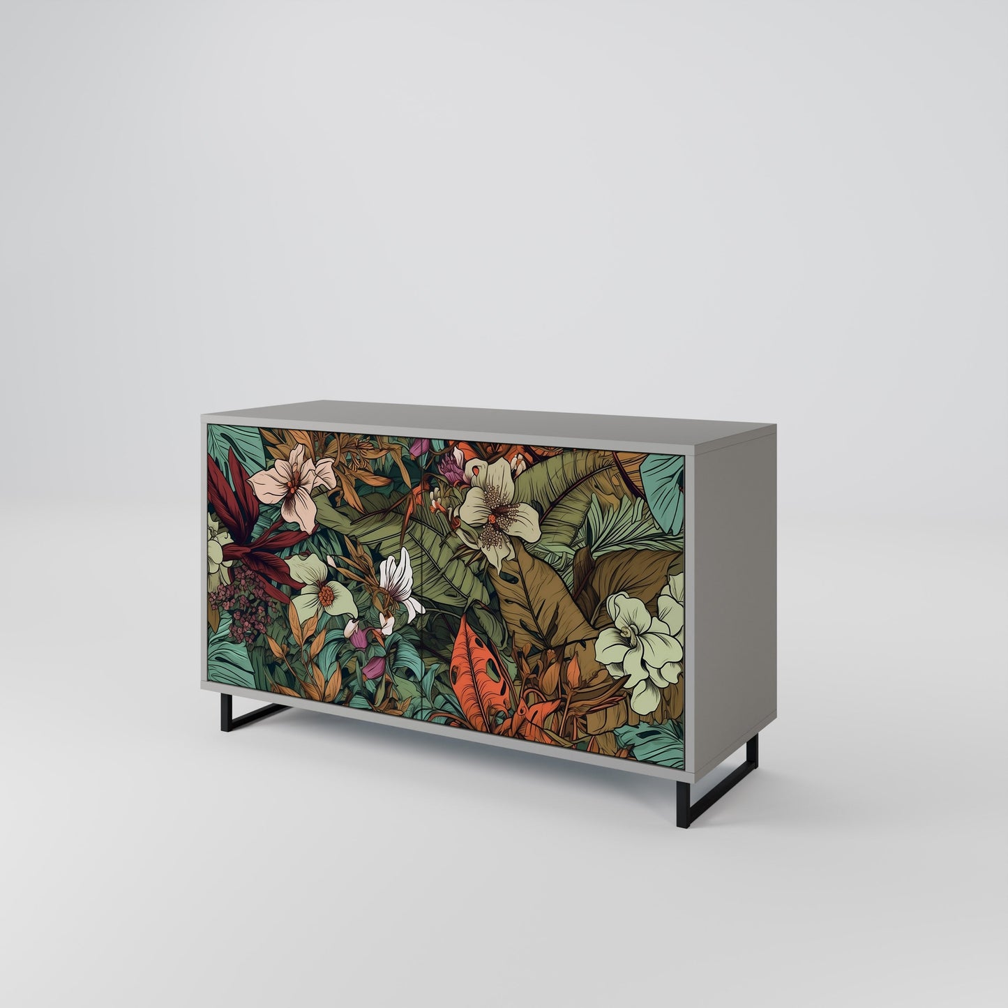 BOTANICAL EMERGENCE 2-Door Sideboard in Grey Finish