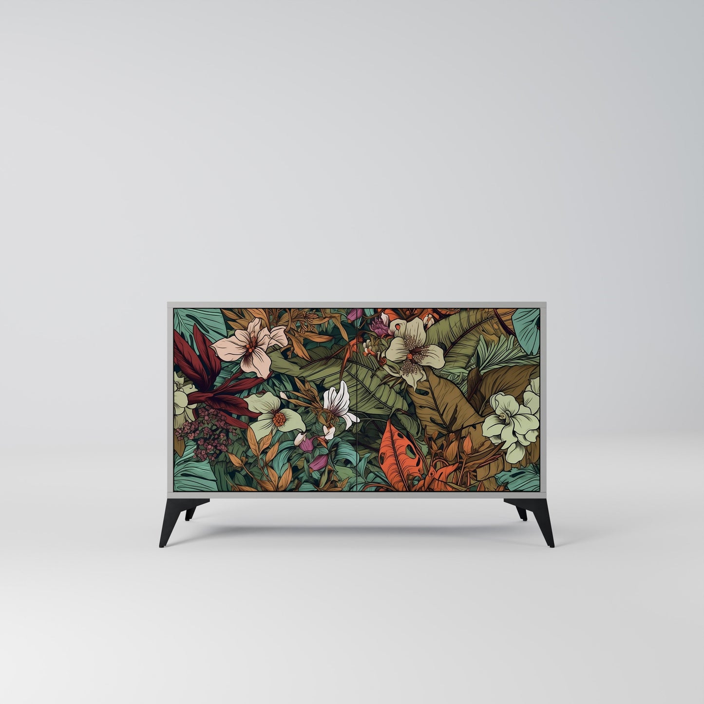 BOTANICAL EMERGENCE 2-Door Sideboard in Grey Finish
