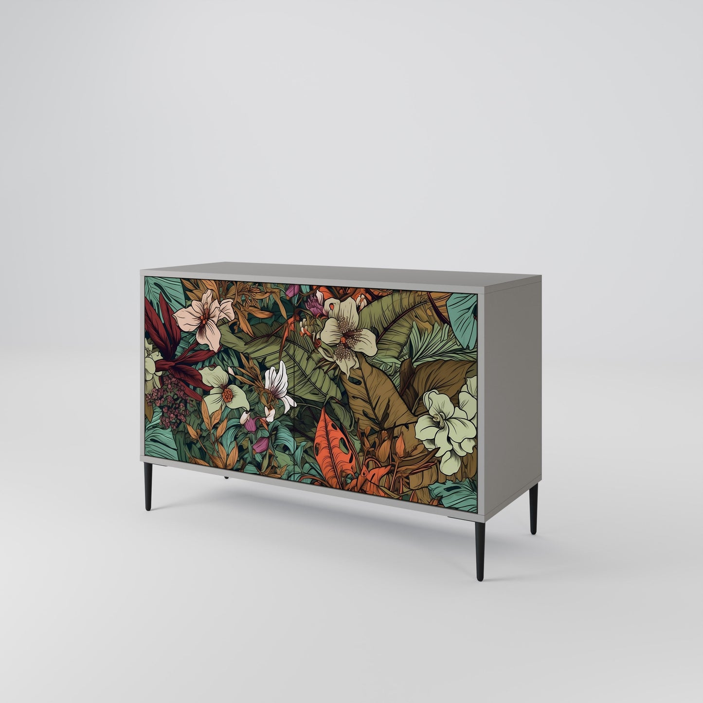BOTANICAL EMERGENCE 2-Door Sideboard in Grey Finish