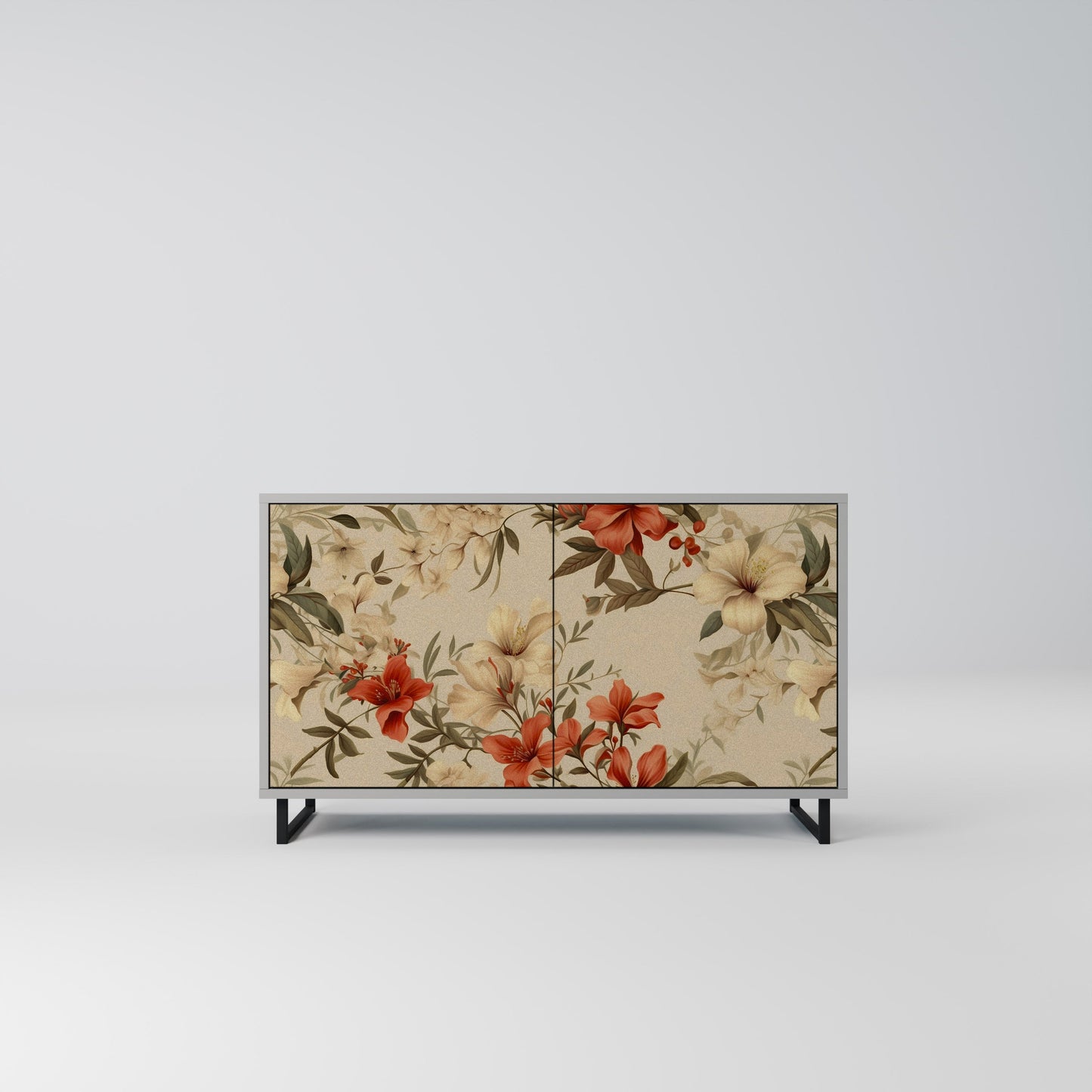 Credenza BLOOMING HARMONY a 2 ante in finitura grigia