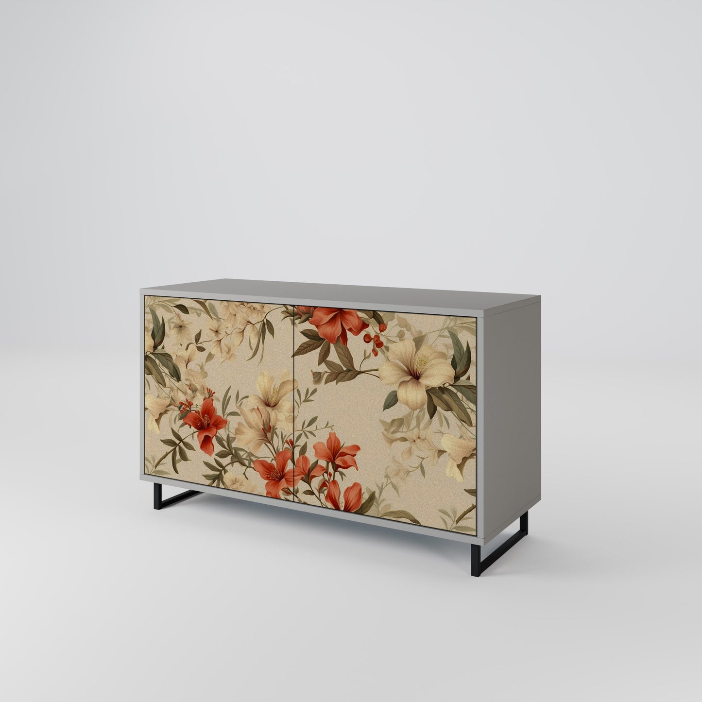 Credenza BLOOMING HARMONY a 2 ante in finitura grigia