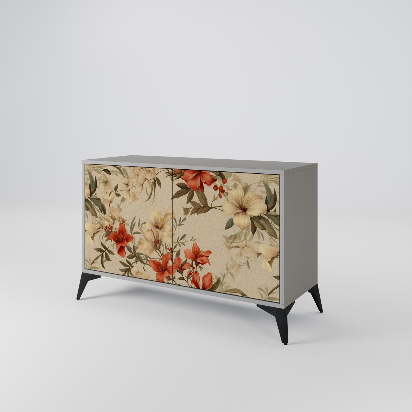 Credenza BLOOMING HARMONY a 2 ante in finitura grigia