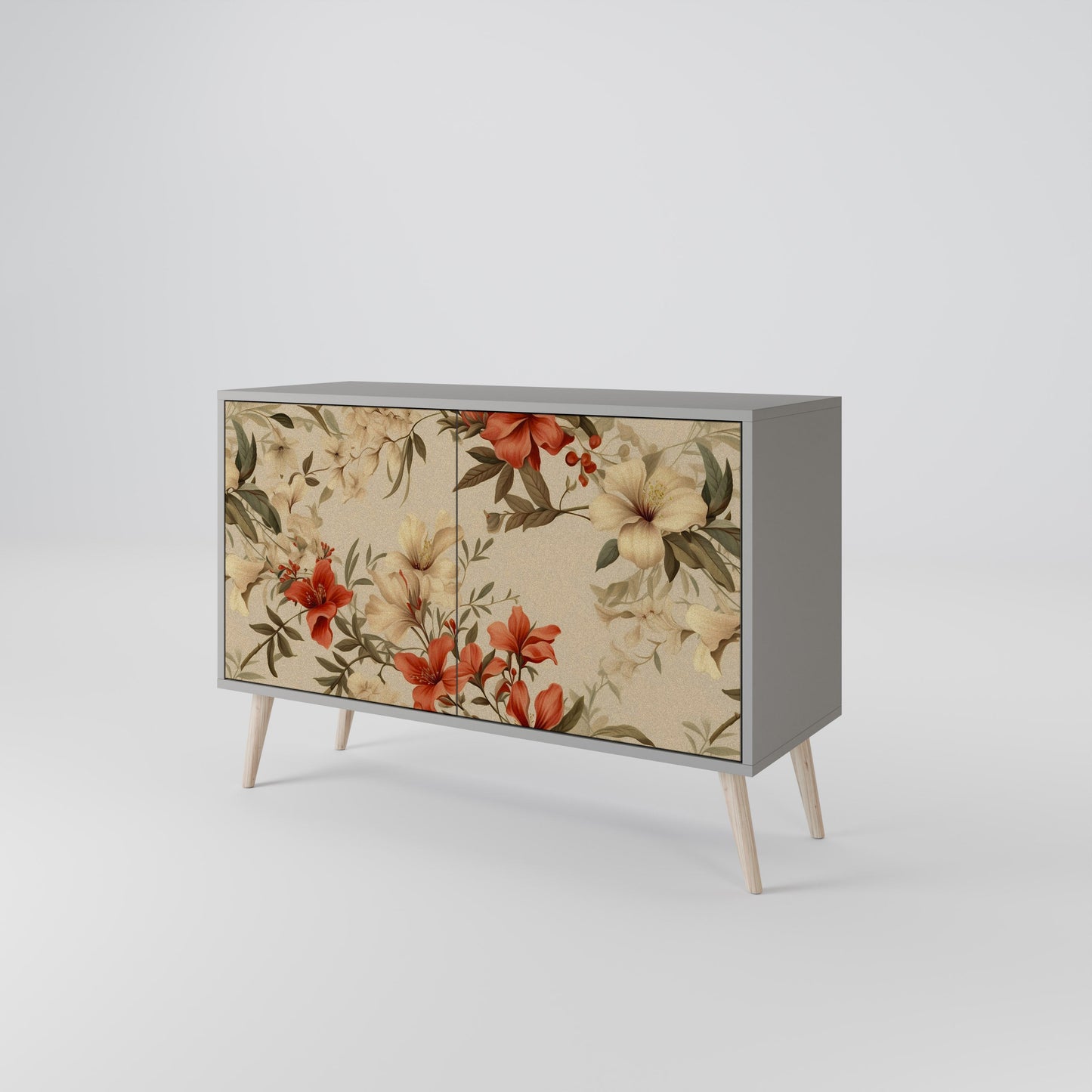 Credenza BLOOMING HARMONY a 2 ante in finitura grigia