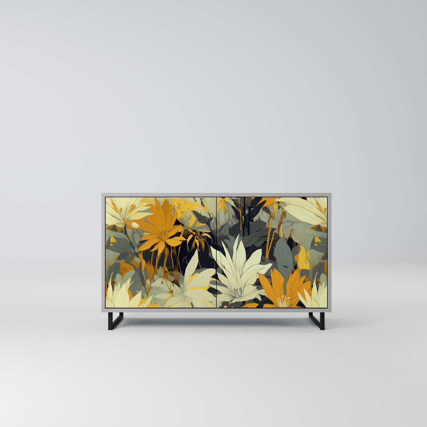 SUNKISSED LILY 2-Door Sideboard in Grey Finish