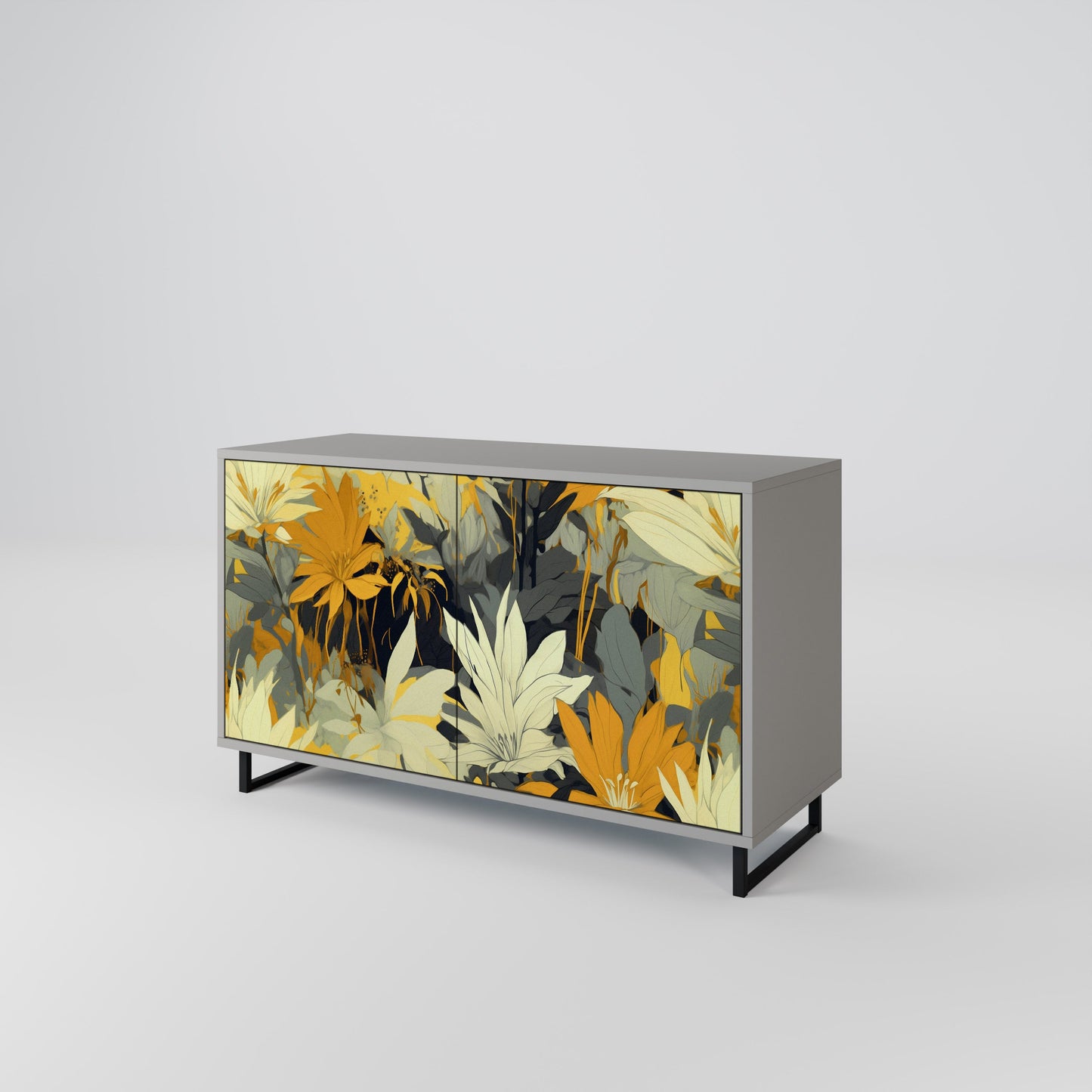 SUNKISSED LILY 2-Door Sideboard in Grey Finish