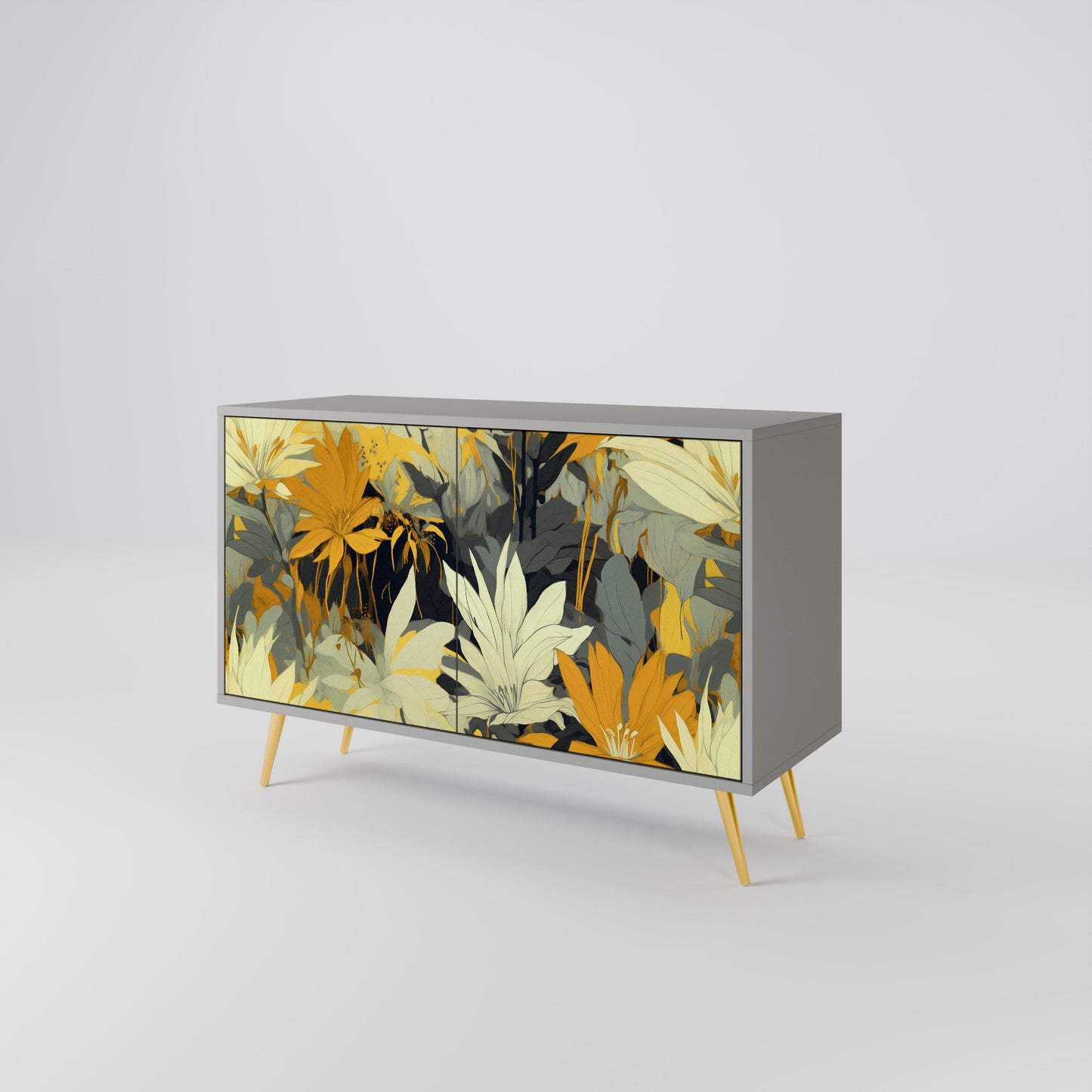 SUNKISSED LILY 2-Door Sideboard in Grey Finish