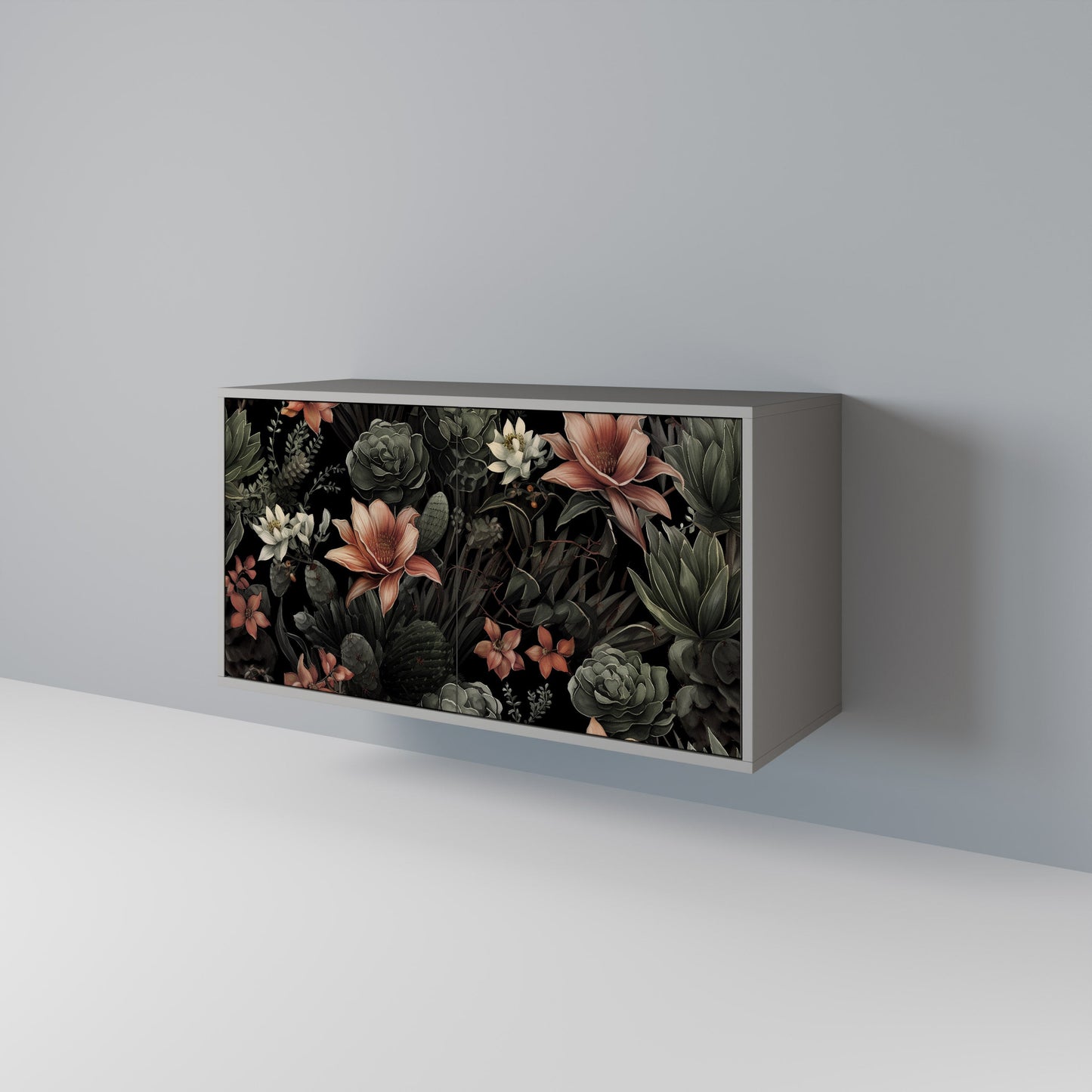Credenza a 2 ante SECRET VERDURE in finitura grigia