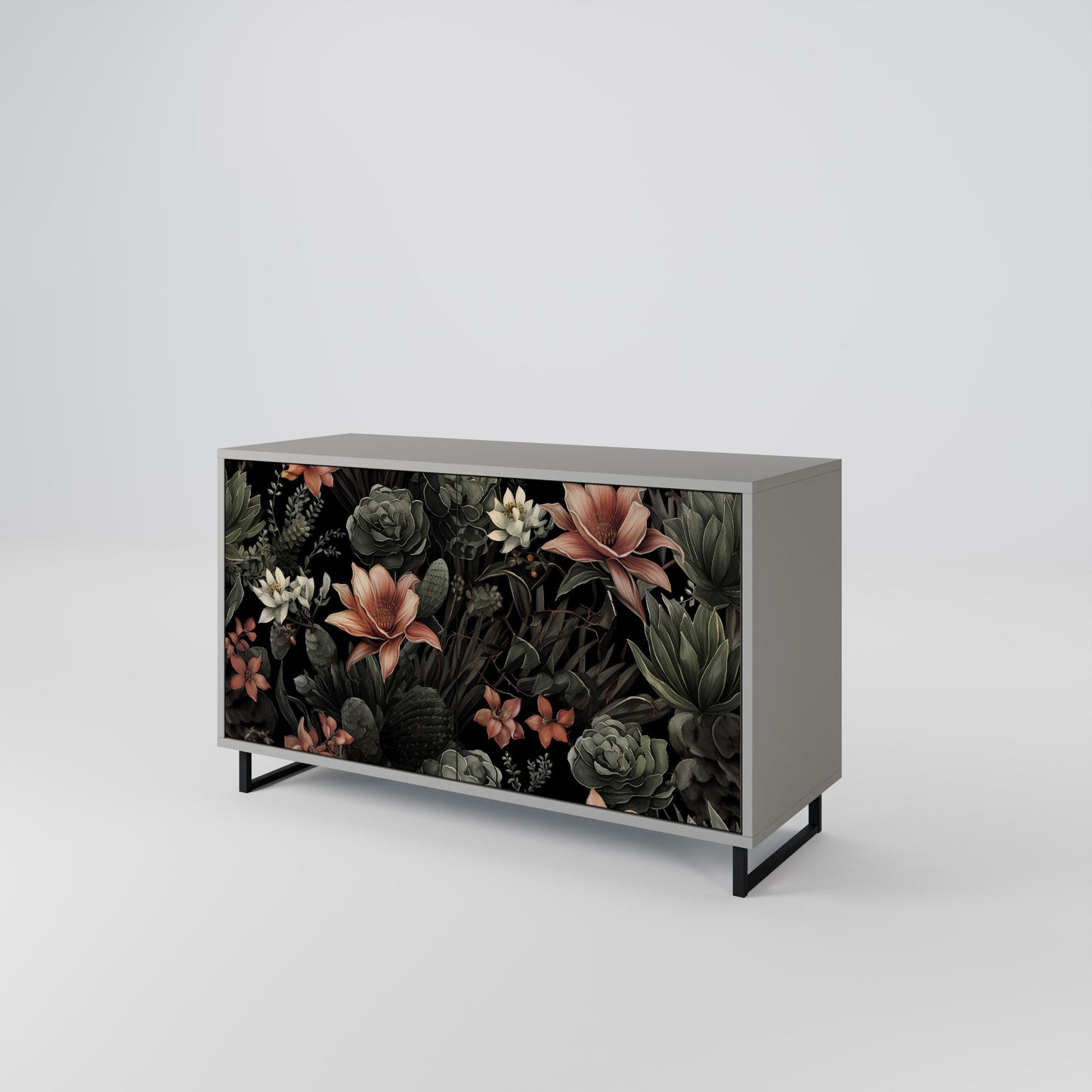 Credenza a 2 ante SECRET VERDURE in finitura grigia