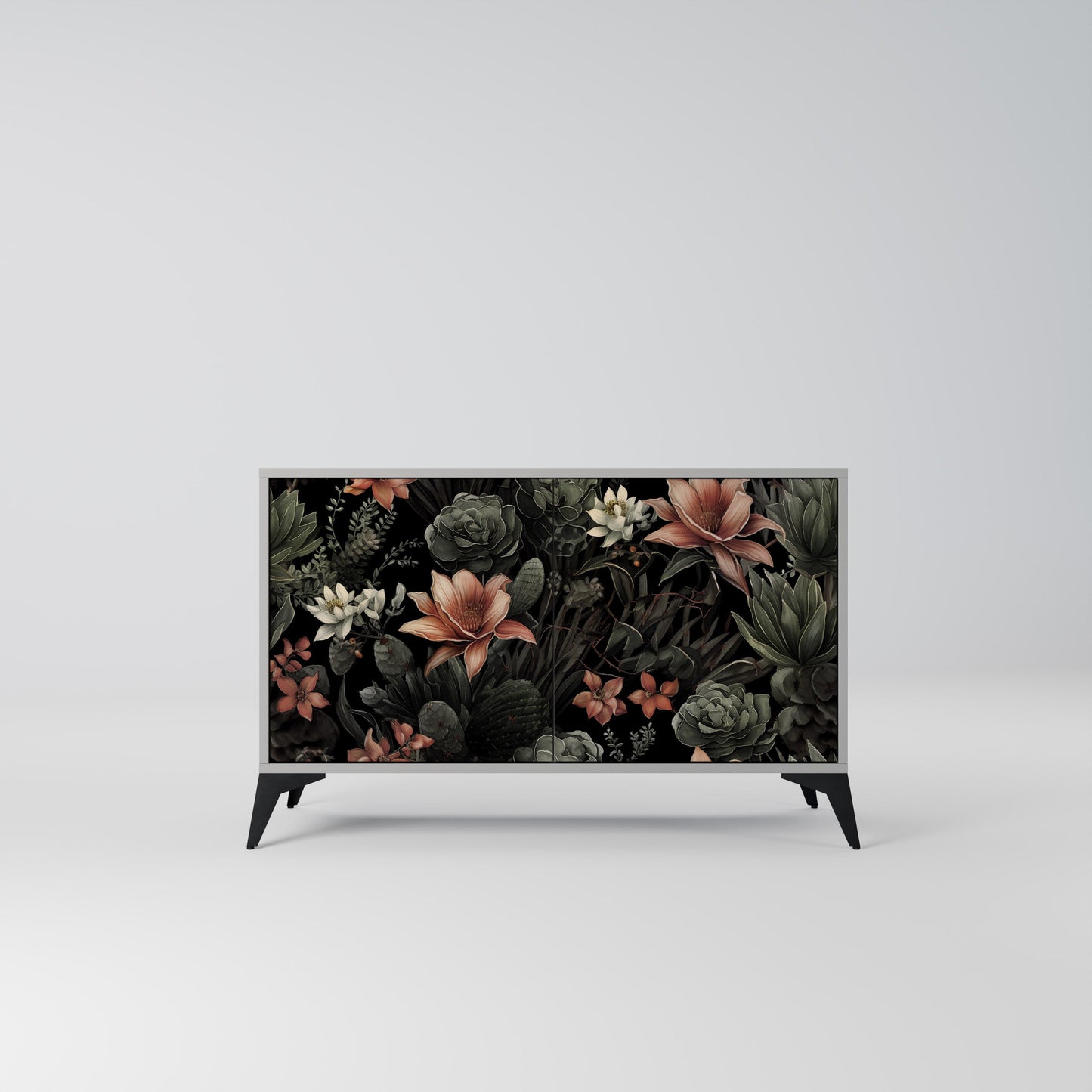 Credenza a 2 ante SECRET VERDURE in finitura grigia