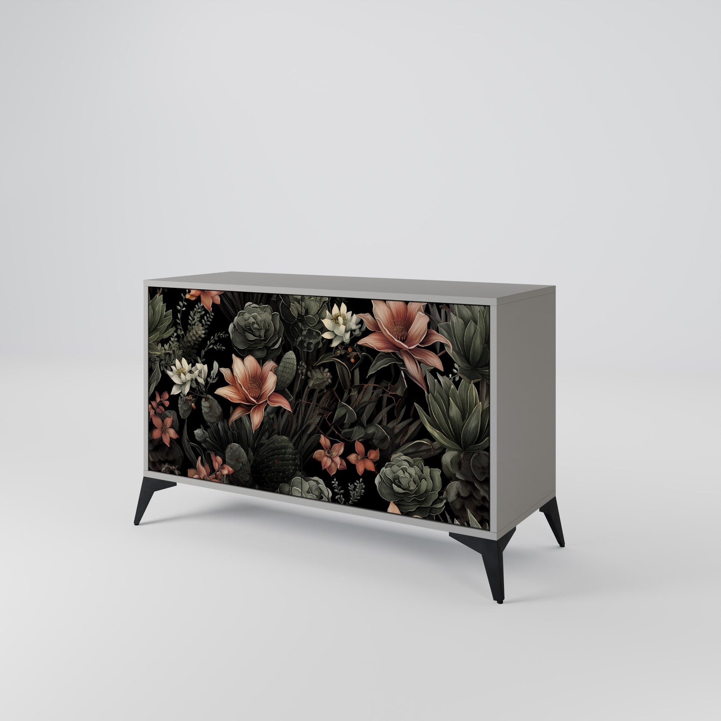 Credenza a 2 ante SECRET VERDURE in finitura grigia