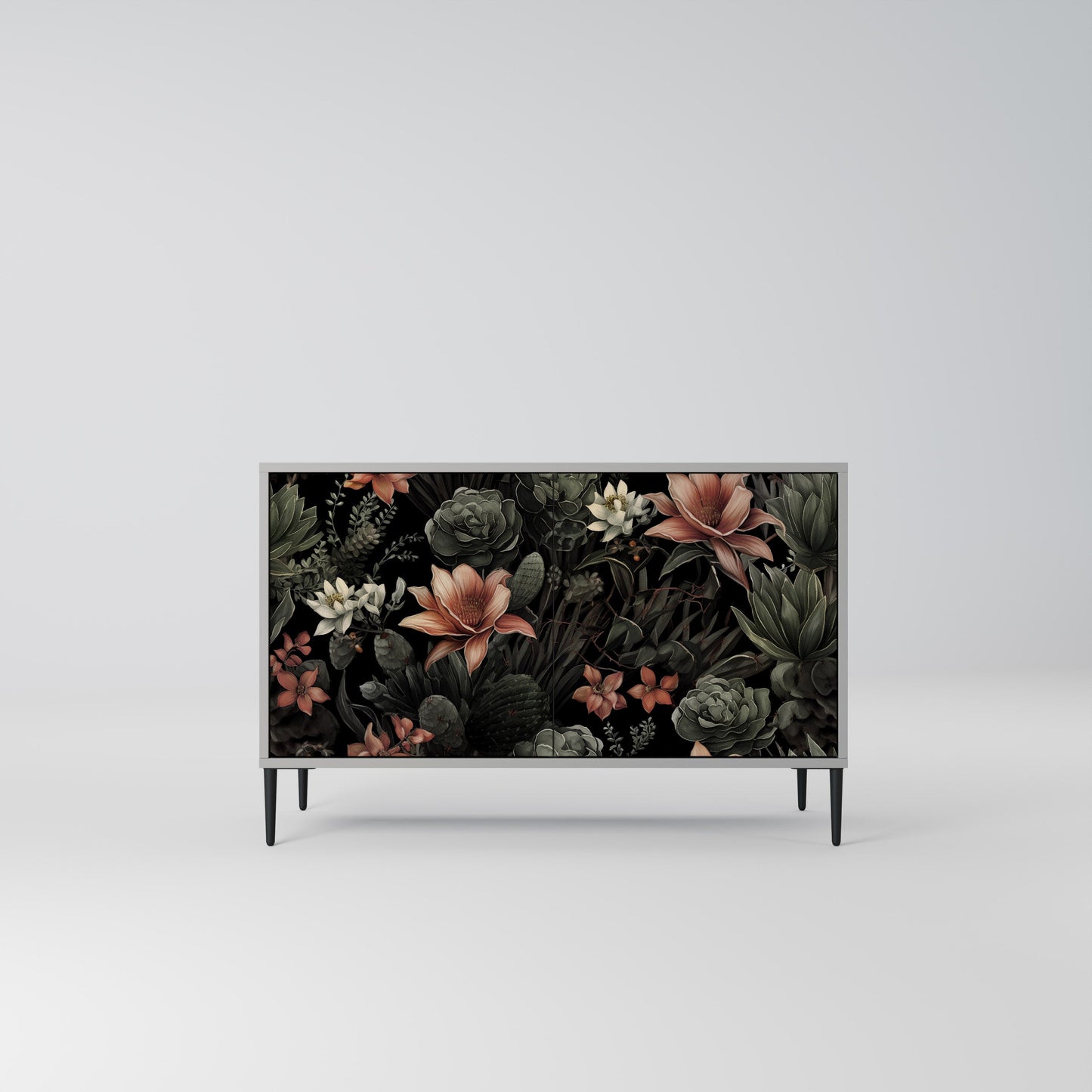 Credenza a 2 ante SECRET VERDURE in finitura grigia