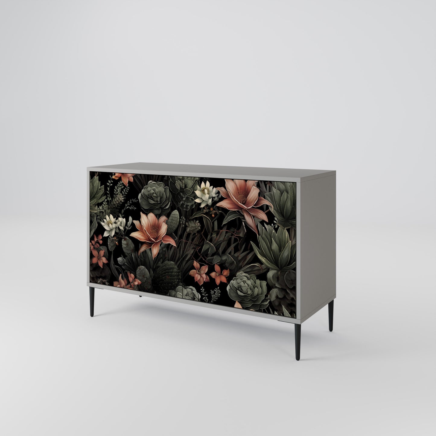 Credenza a 2 ante SECRET VERDURE in finitura grigia