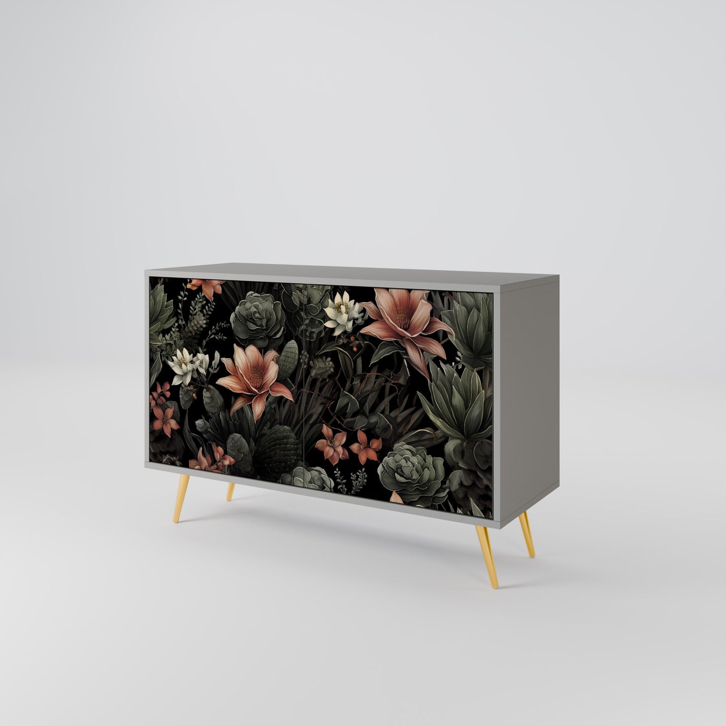 Credenza a 2 ante SECRET VERDURE in finitura grigia
