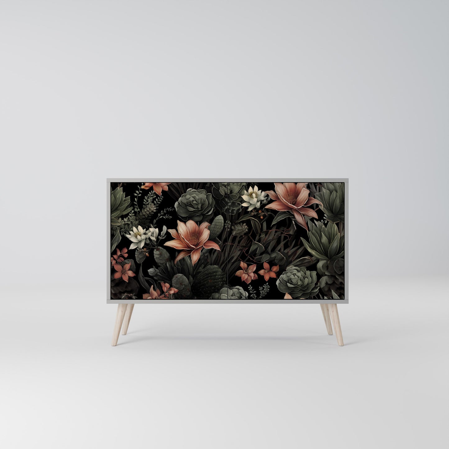 Credenza a 2 ante SECRET VERDURE in finitura grigia